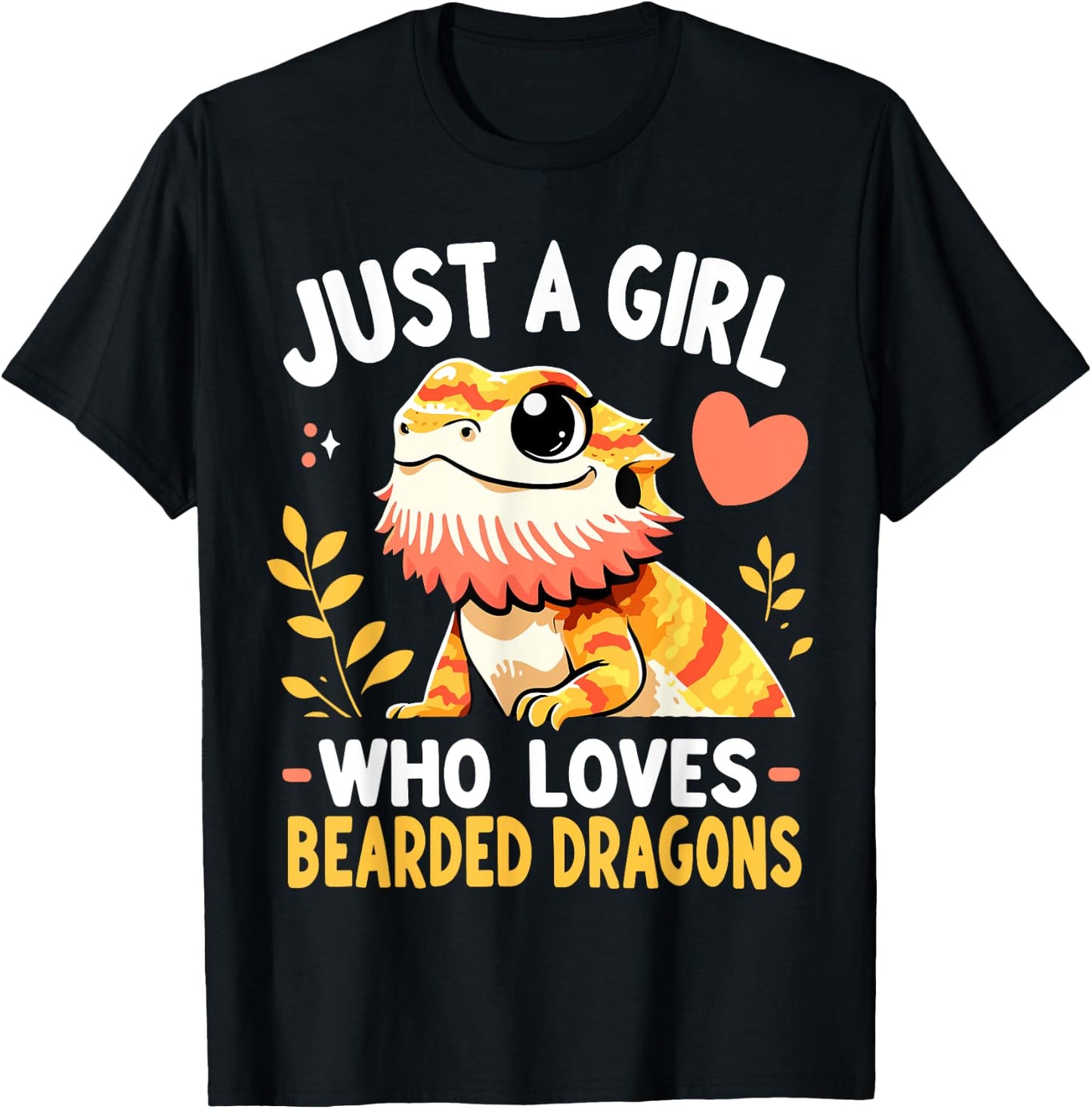 Girl Who Loves Bearded Dragons T-Shirt - T-Shirt | Black