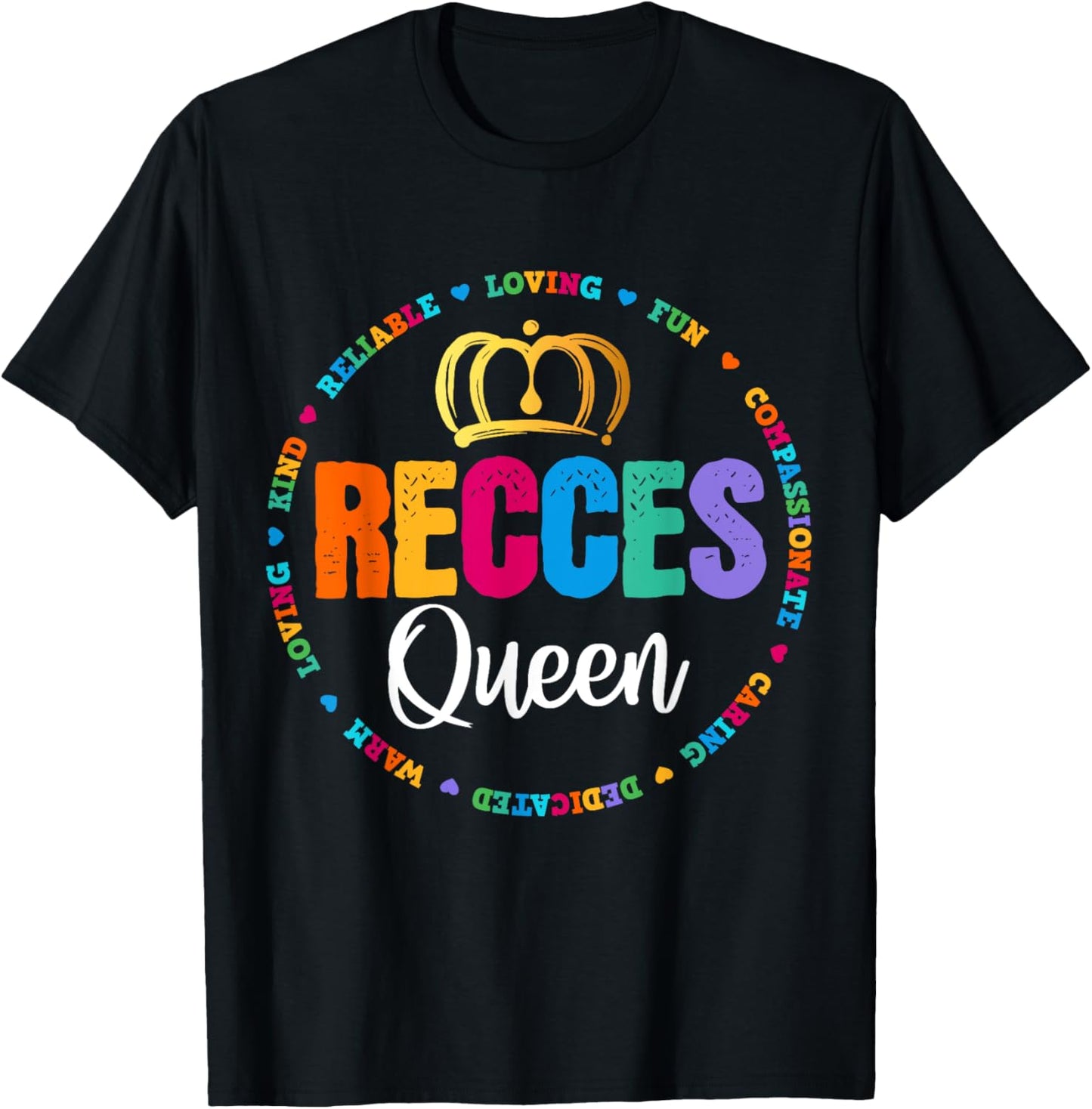 Funny Recess Queen Crew School Teachers Students Monitor T-Shirt - T-Shirt | Black