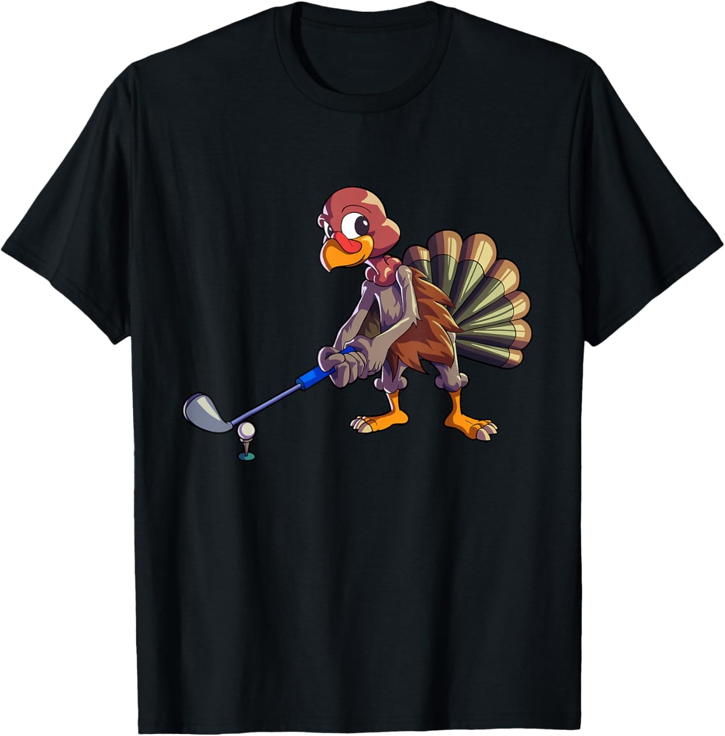 Golf Club Thanksgiving Shirt Men Kids Boys Golfing Turkey T-Shirt - T-Shirt | Black
