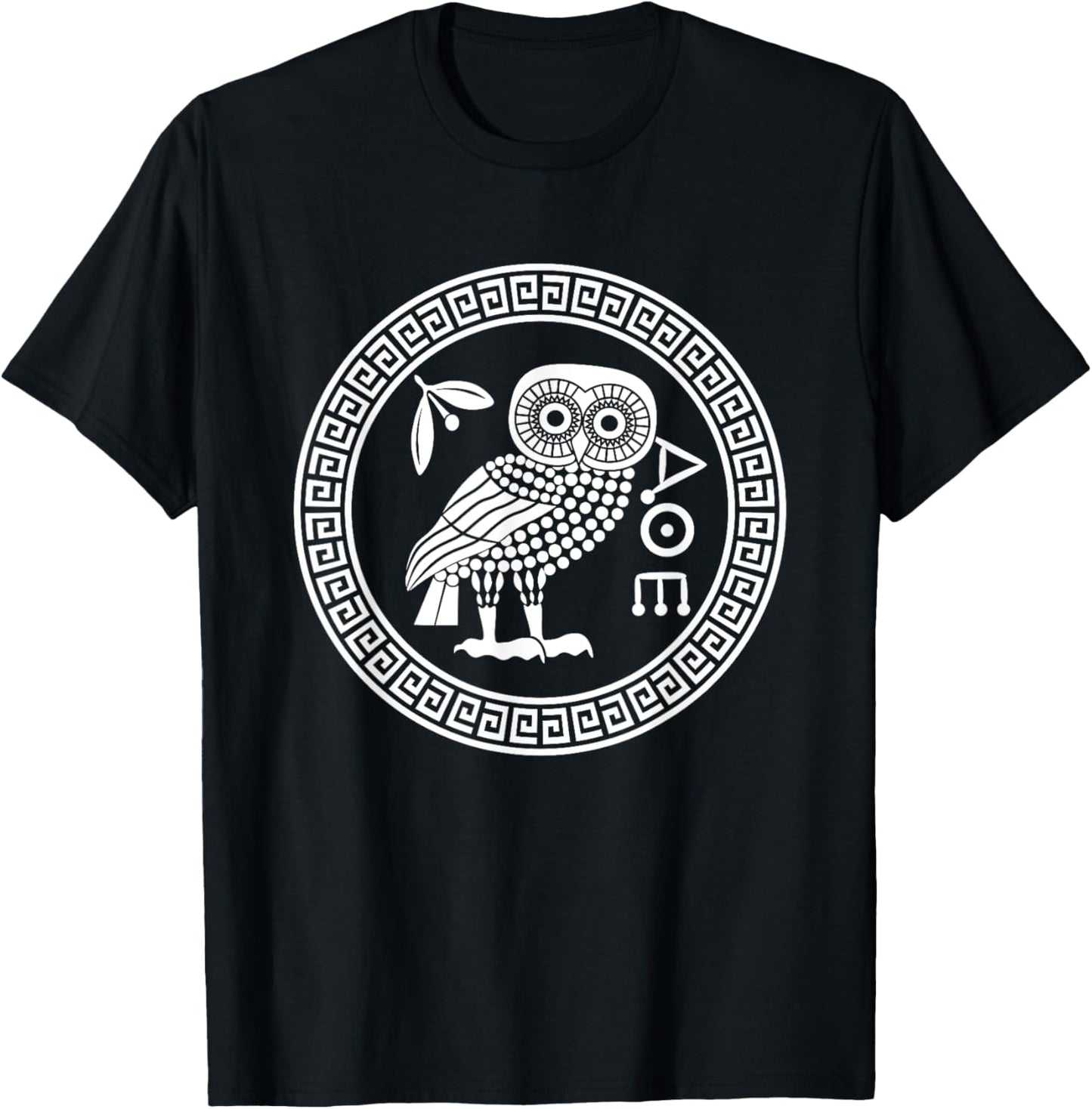 Owl of Athena Ancient Greek Mythology is Athena's Owl Greece T-Shirt - T-Shirt | Black