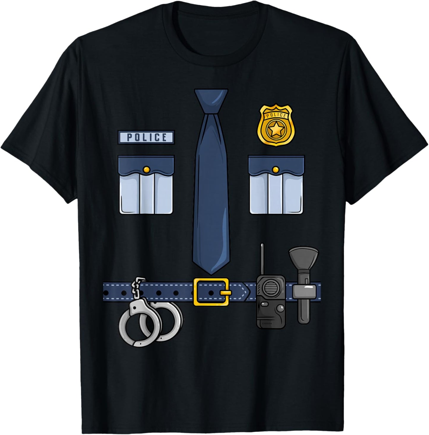 Halloween Policeman Costume Halloween Police Officer Costume T-Shirt - T-Shirt | Black