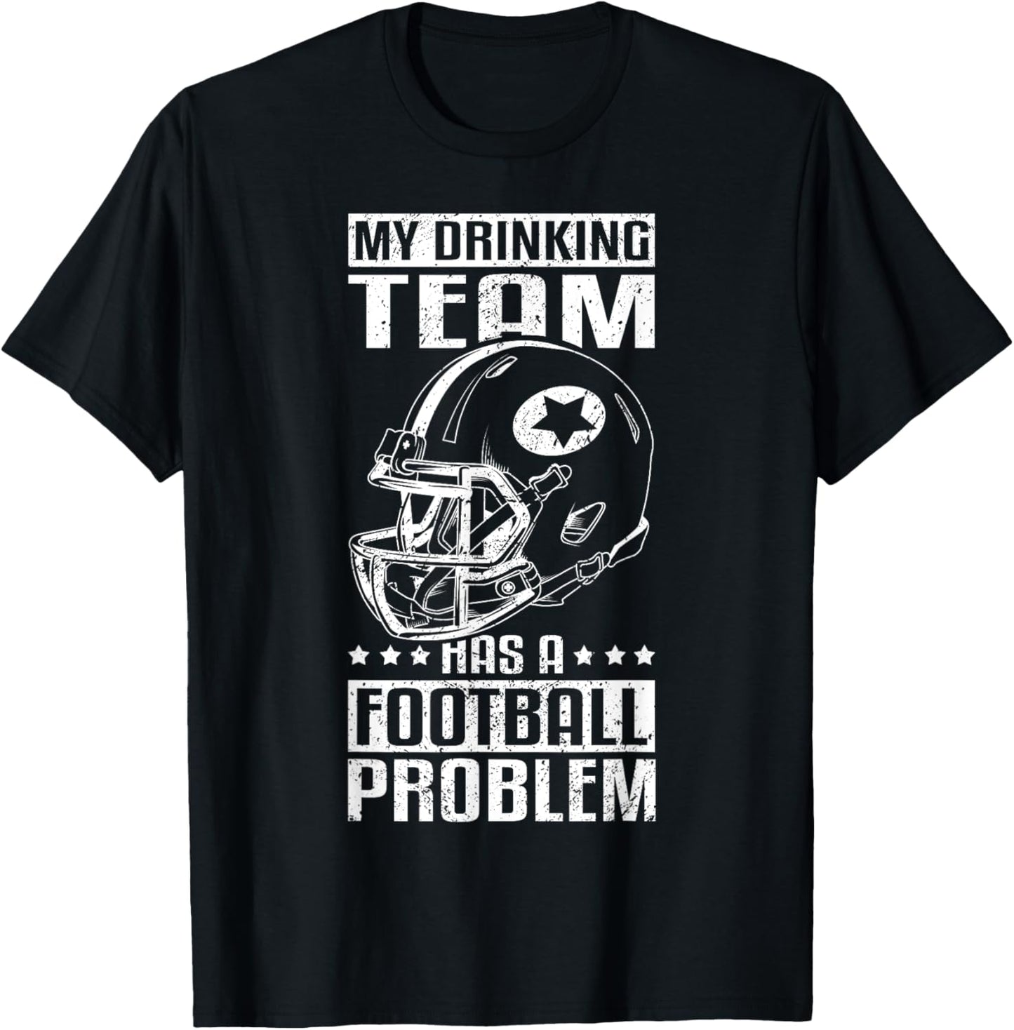 My Drinking Team Has A Football Problem Football & Beer T-Shirt - T-Shirt | Black