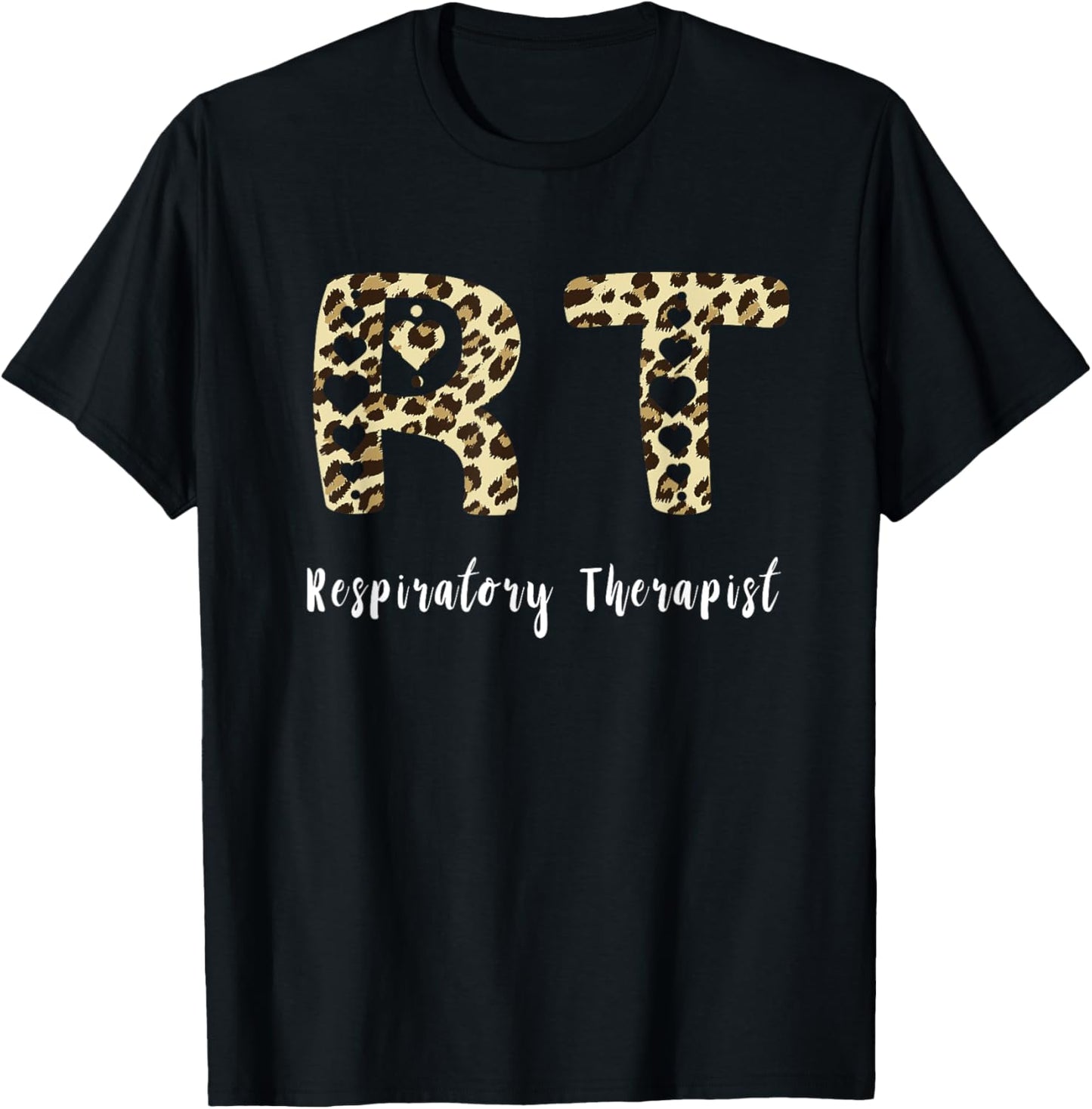 Respiratory Therapist RT Leopard Respiratory Doctor T-Shirt - T-Shirt | Black
