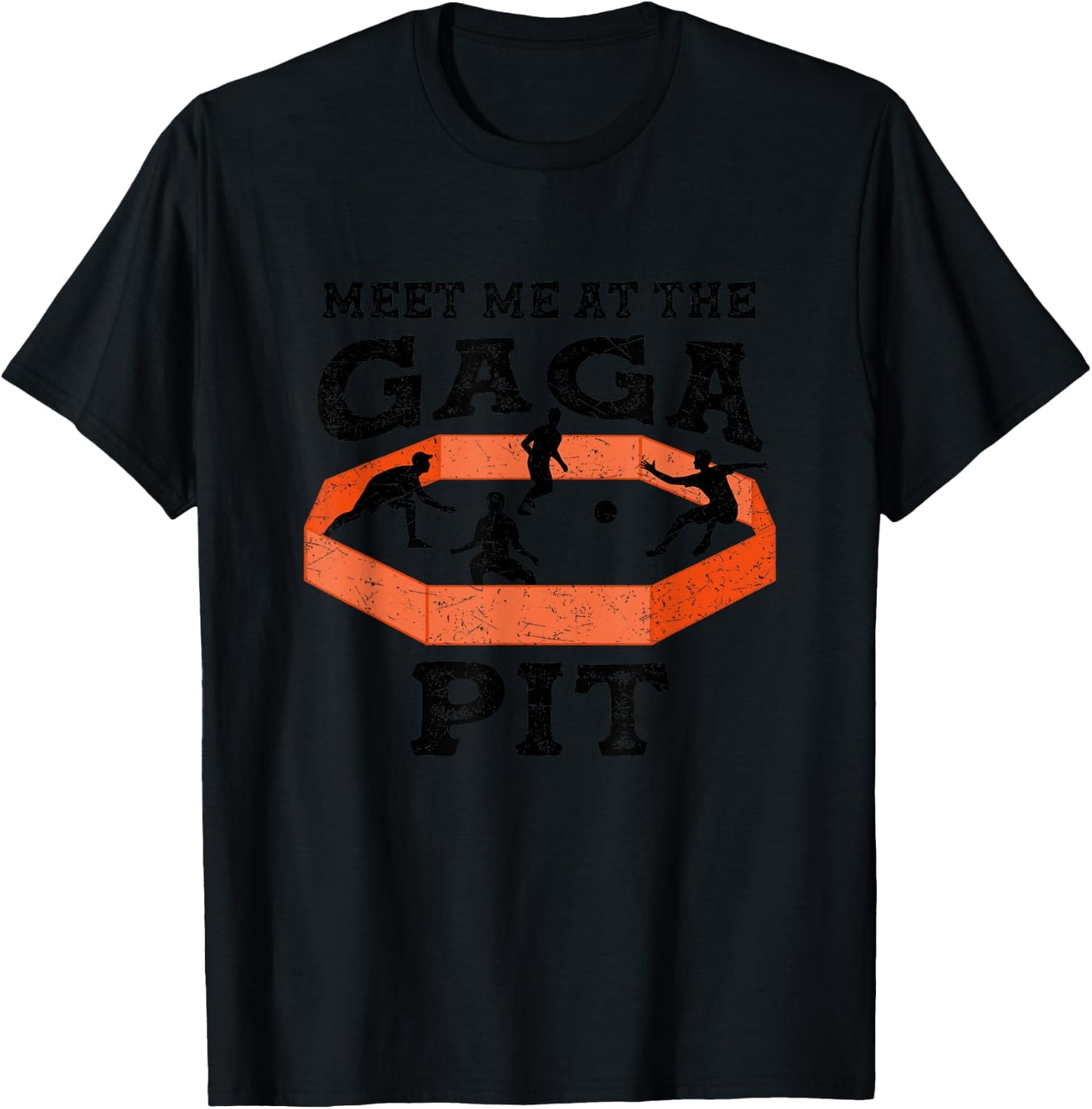 Meet Me At The Gaga Pit Dodgeball Costume Boy Girl Gaga Ball T-Shirt - T-Shirt | Black