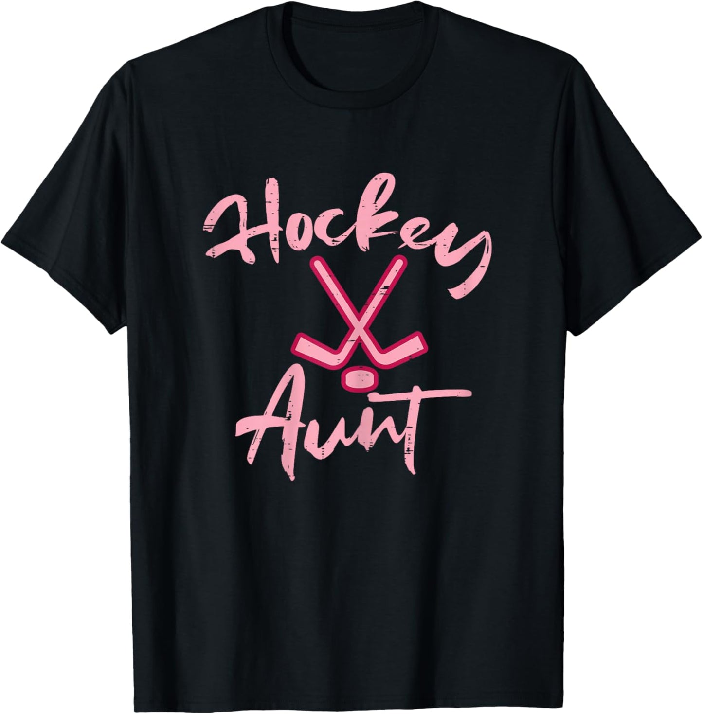 Ice Hockey Aunt Cute Mothers Day Aunty Auntie Women Nephew T-Shirt - T-Shirt | Black