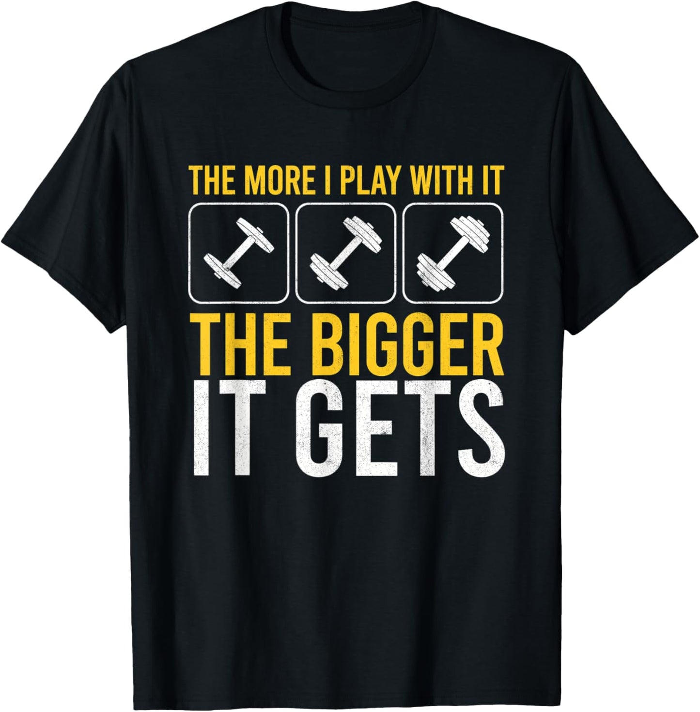 Muscles Get Bigger Gym Workout Bodybuilding Weightlifting T-Shirt - T-Shirt | Black