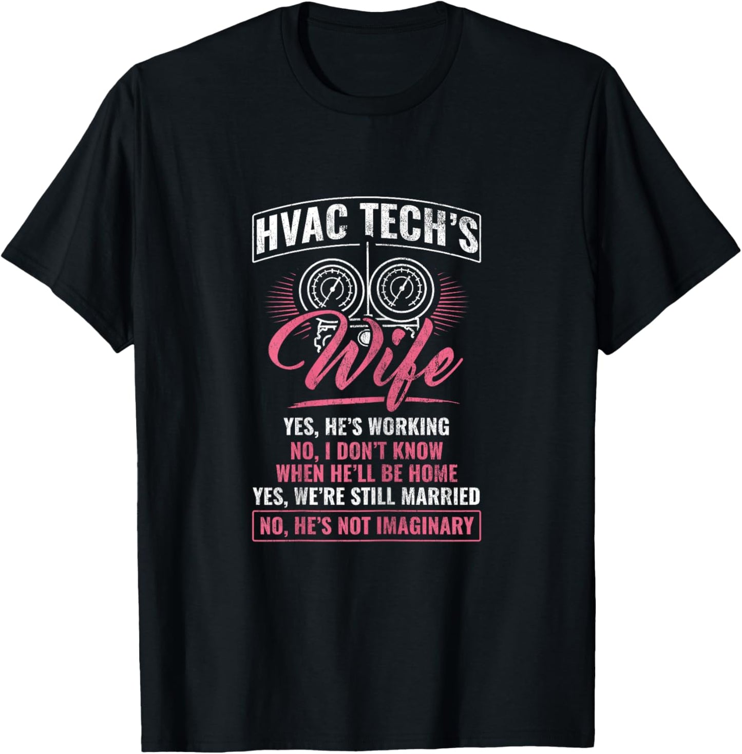 HVAC Tech's Wife HVAC Tech HVAC Technician AC Repairman T-Shirt - T-Shirt | Black