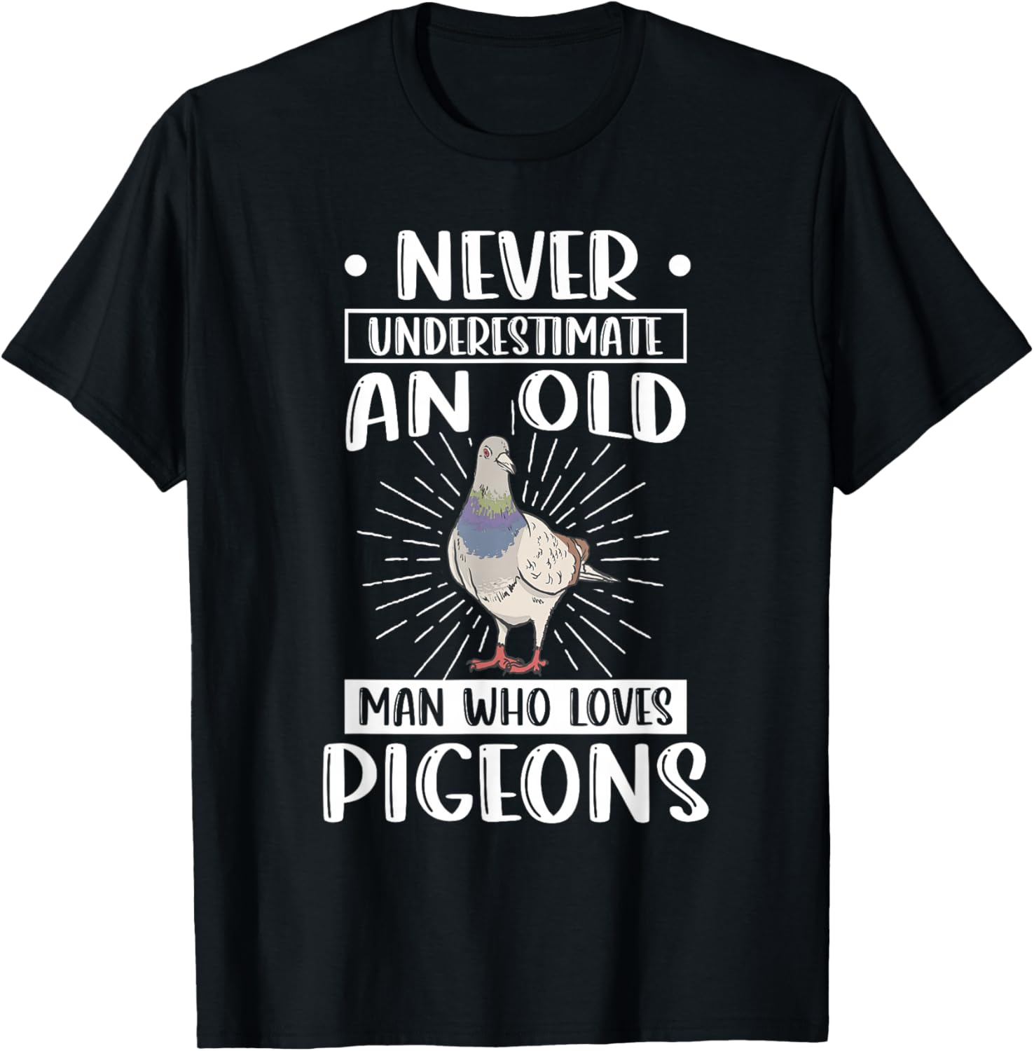 Pigeon Grandpa T-Shirt - T-Shirt | Black