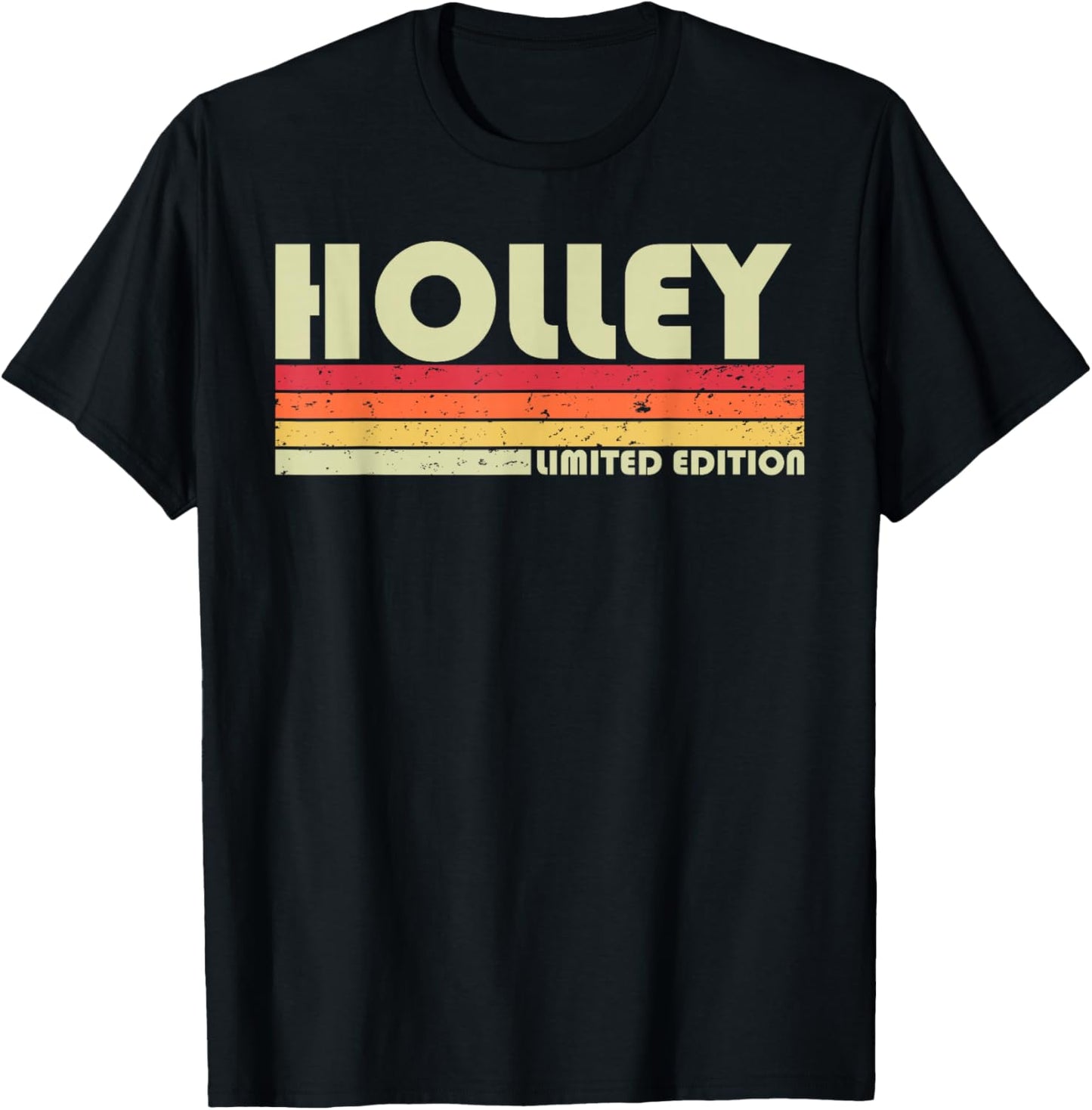 Funny Christmas Girl Mother Women Mom Custom Gifts Holley Personalized Retro Vintage 80s 90s Birthday T-Shirt - T-Shirt | Black