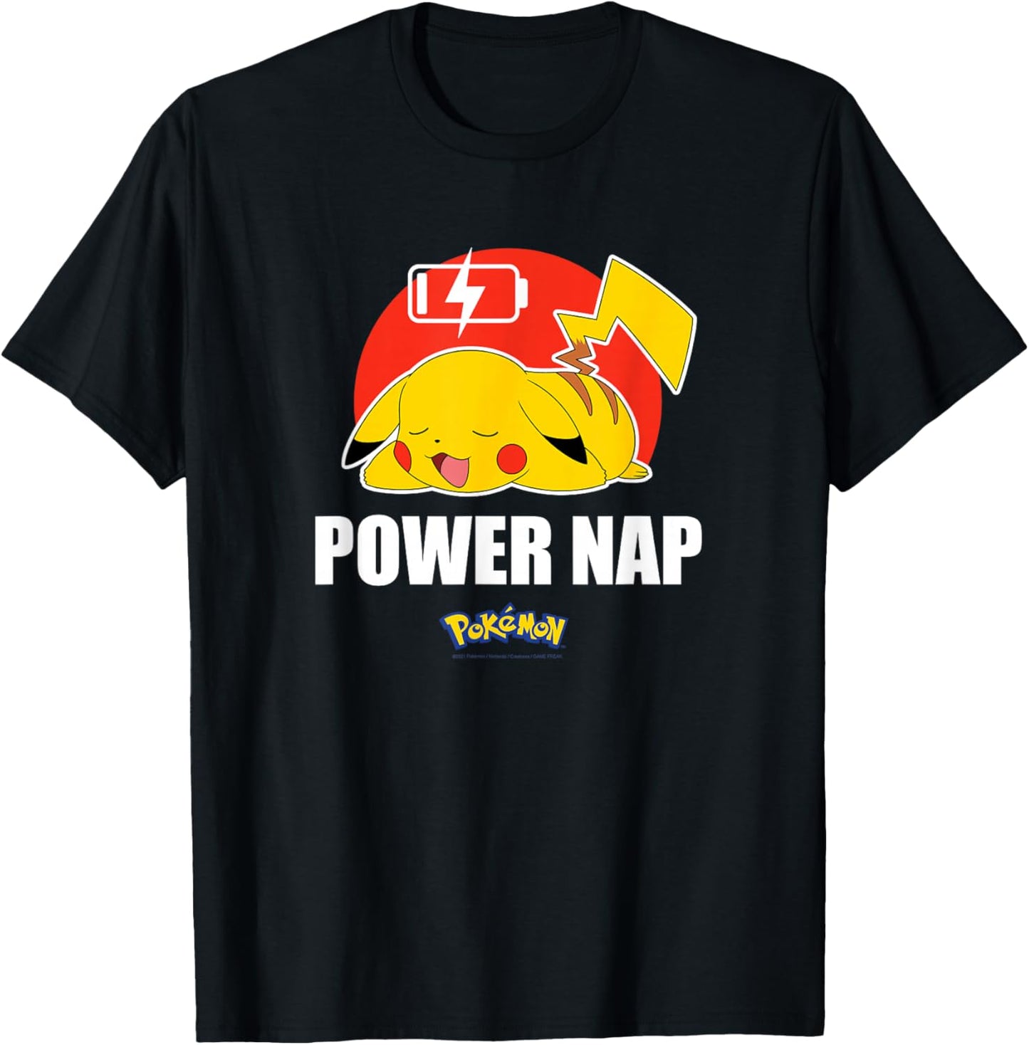 Pokémon - Pikachu Power Nap Small T-Shirt - T-Shirt | Black