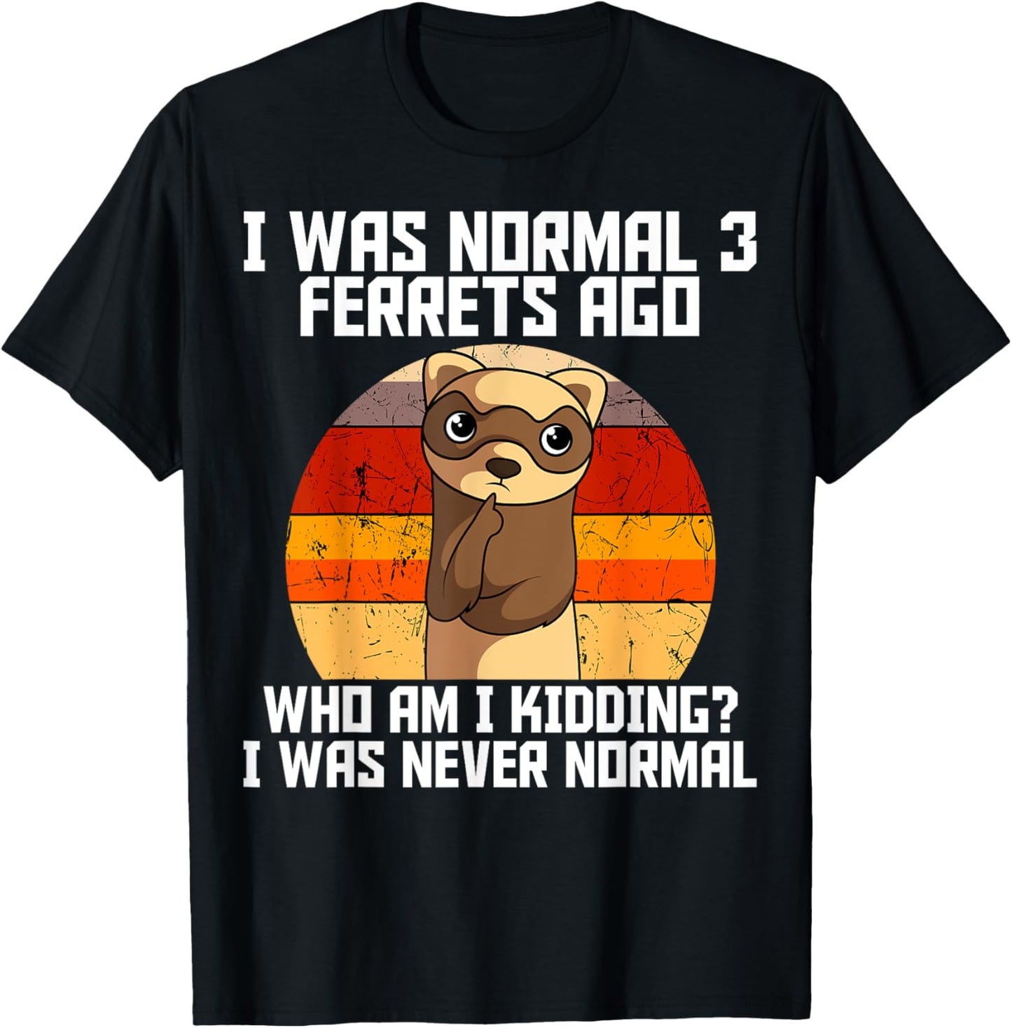 Ferret Retro Vintage Animal Lover T-Shirt - T-Shirt | Black