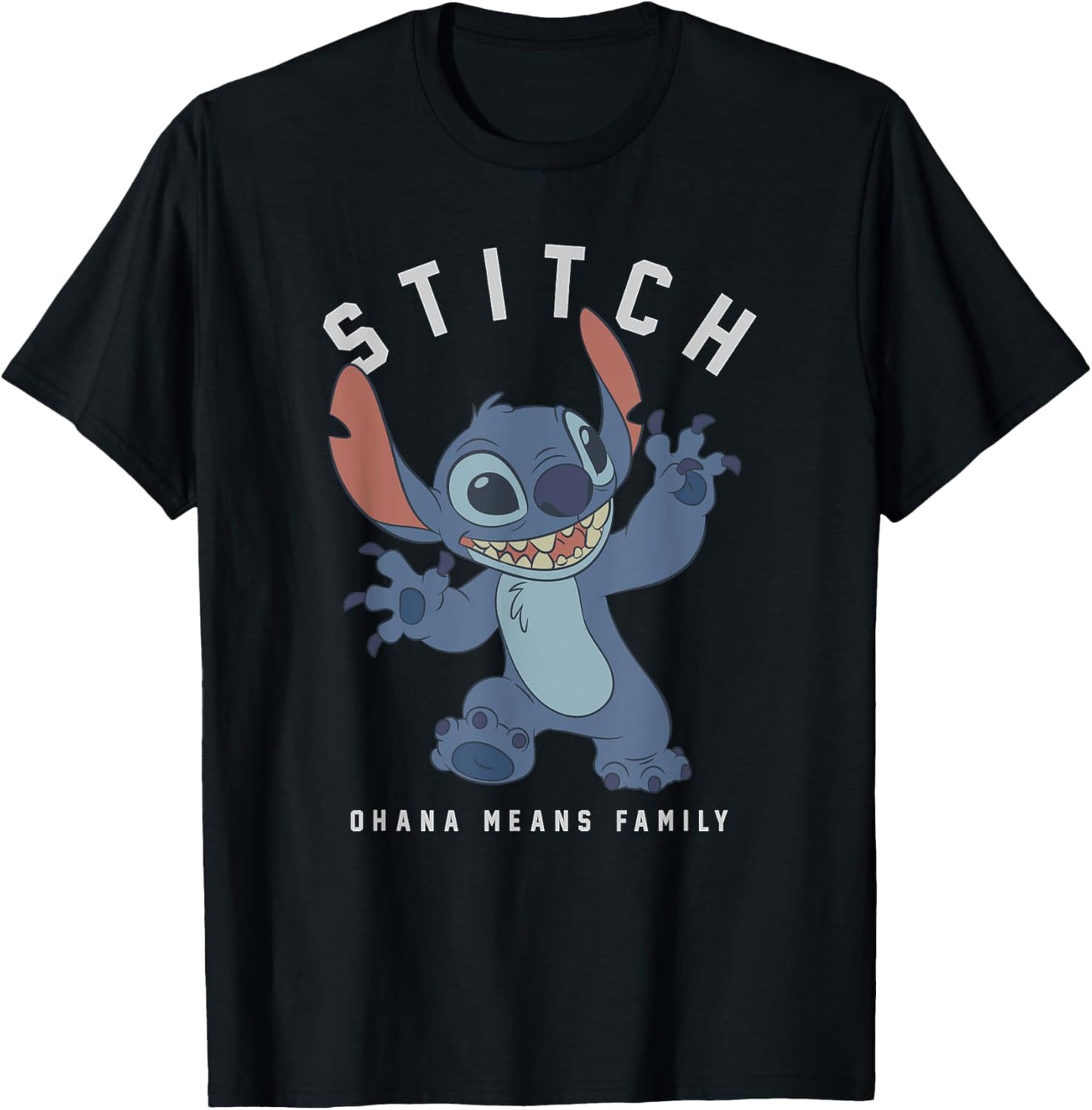 Disney Lilo & Stitch Claws Out Ohana Means Family T-Shirt - T-Shirt | Black