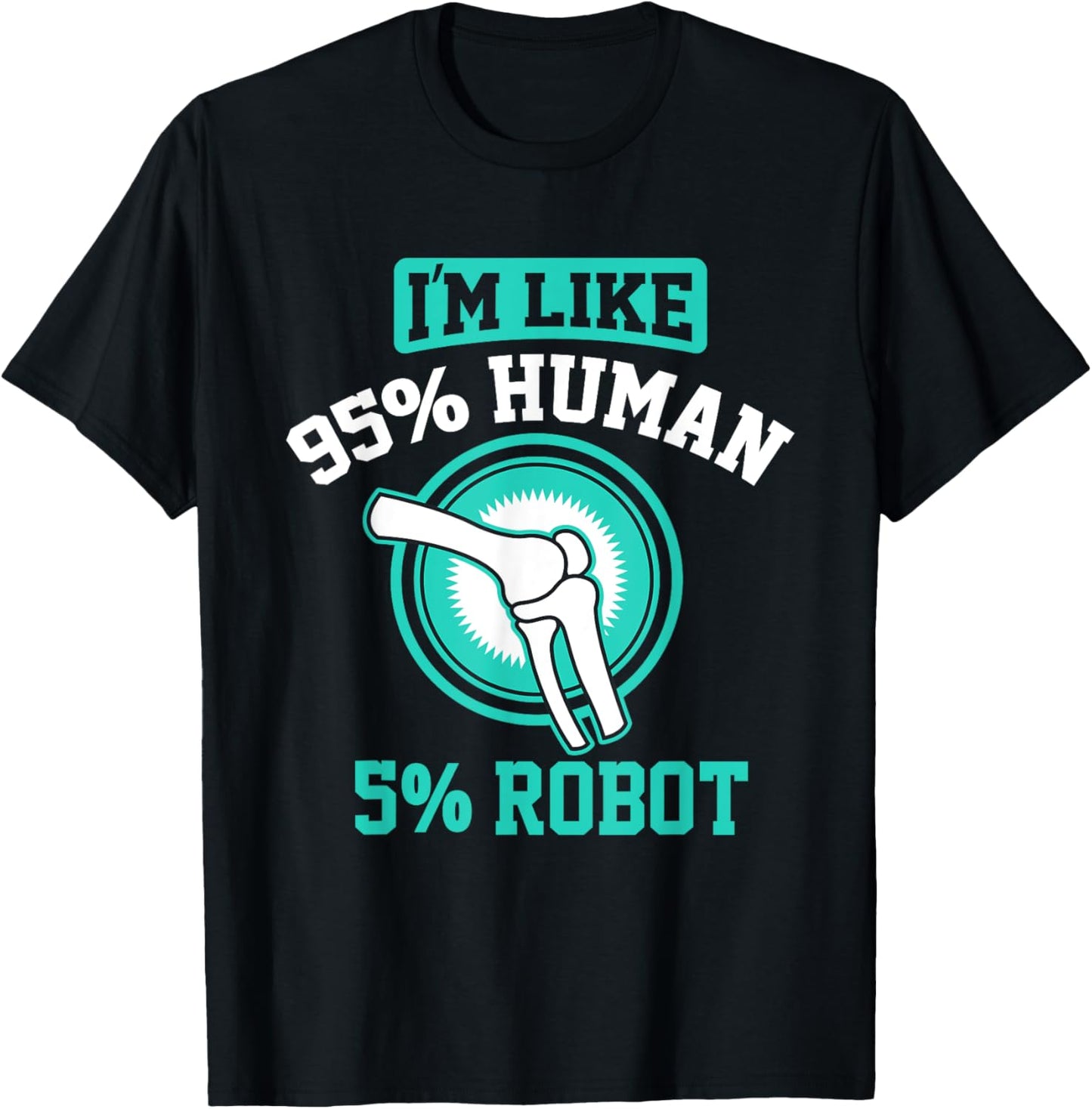 Funny Titanium Knee Replacement Bionic Surgery Get Well Gift T-Shirt - T-Shirt | Black