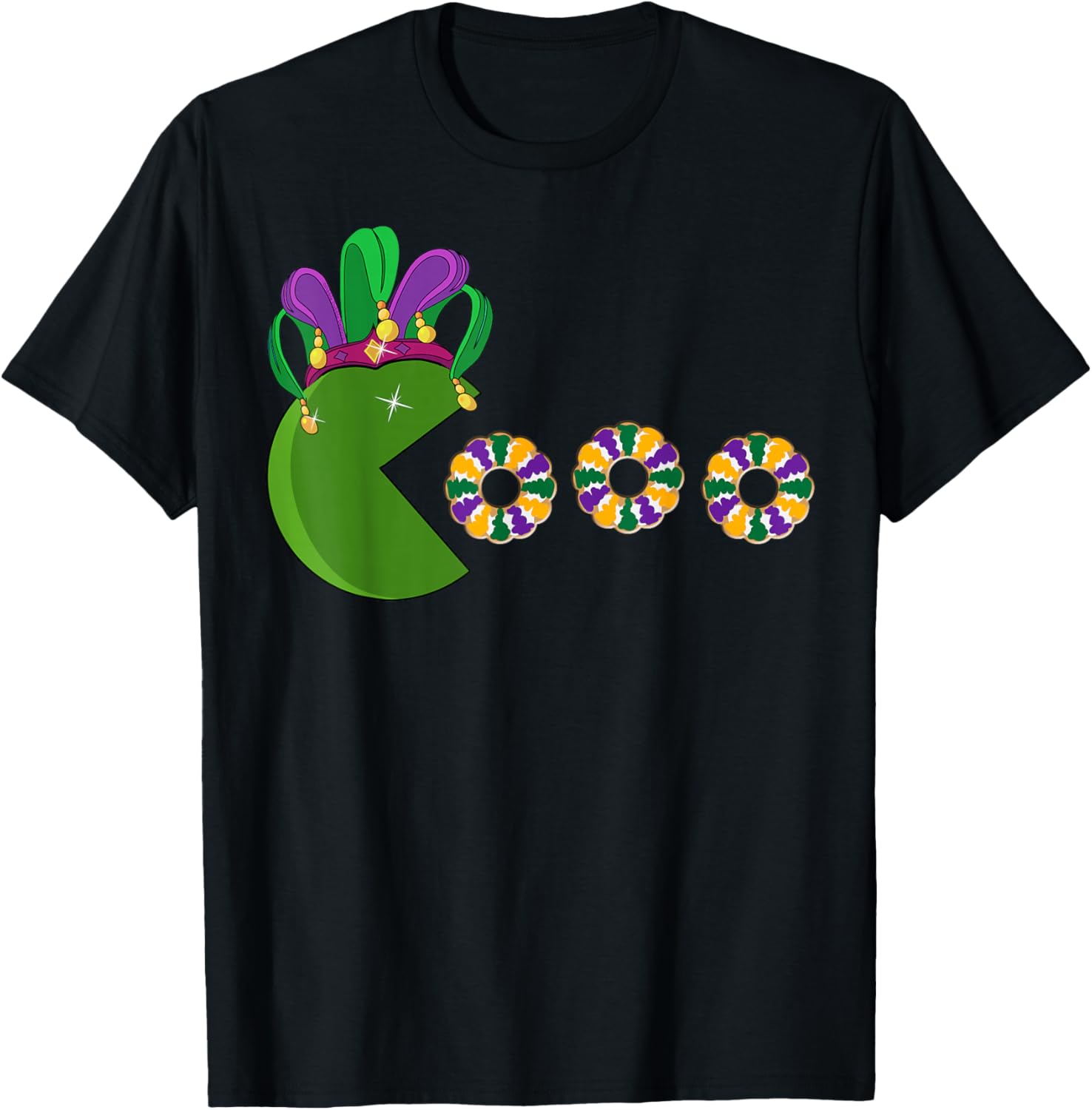 Funny Mardi Gras Hat Eating King Cakes - Mardi Gras T-Shirt - T-Shirt | Black