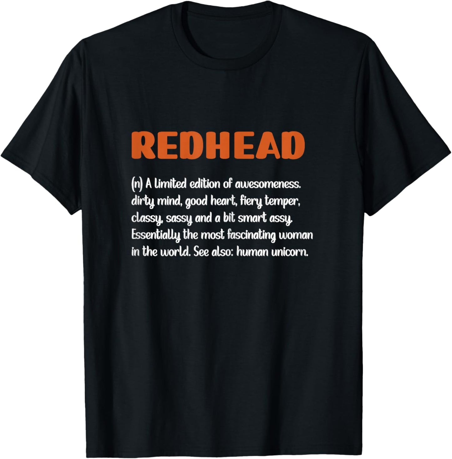Redhead Definition Red-Haired Woman Redhead Red Hair Girl T-Shirt - T-Shirt | Black