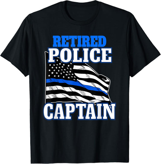 Retired Police Captain Police Officer Retirement T-Shirt - T-Shirt | Black