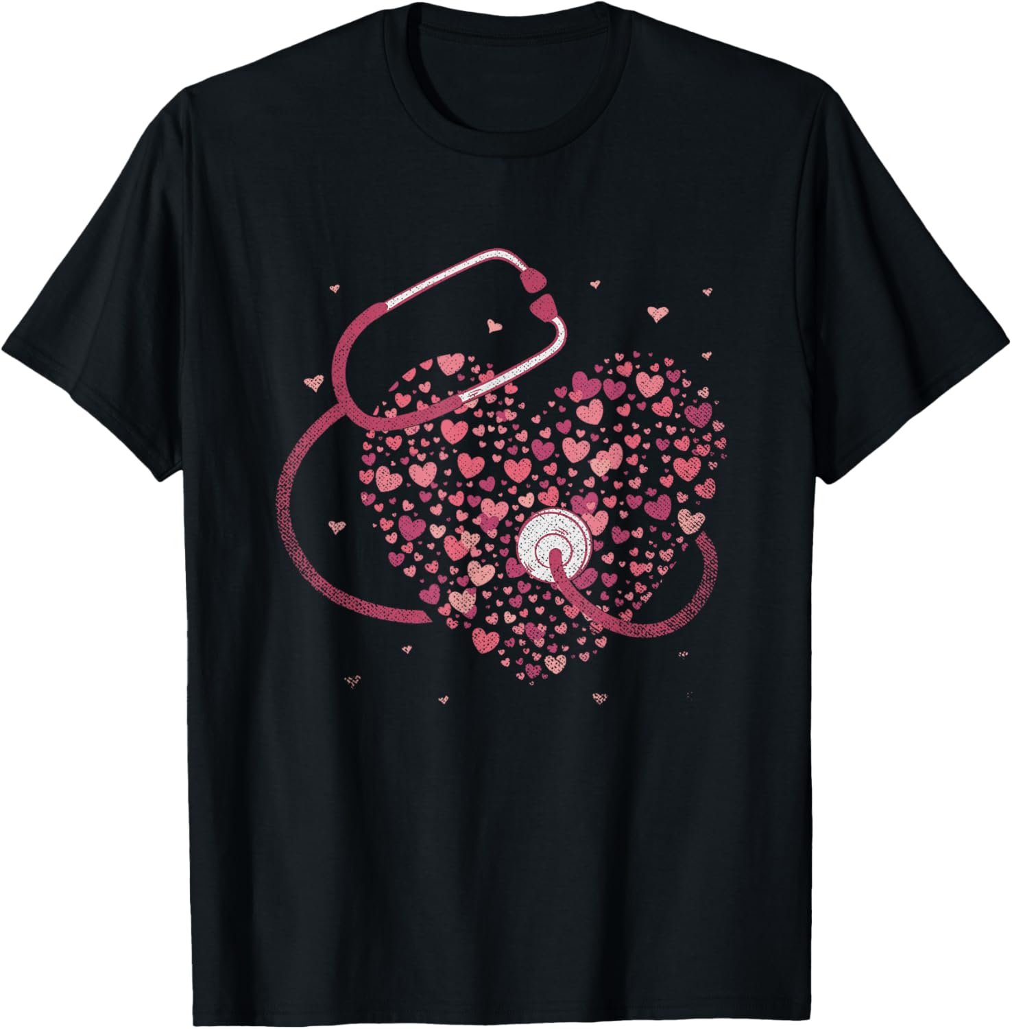 Medicine Gift Stethoscope Heart Nurse T-Shirt - T-Shirt | Black