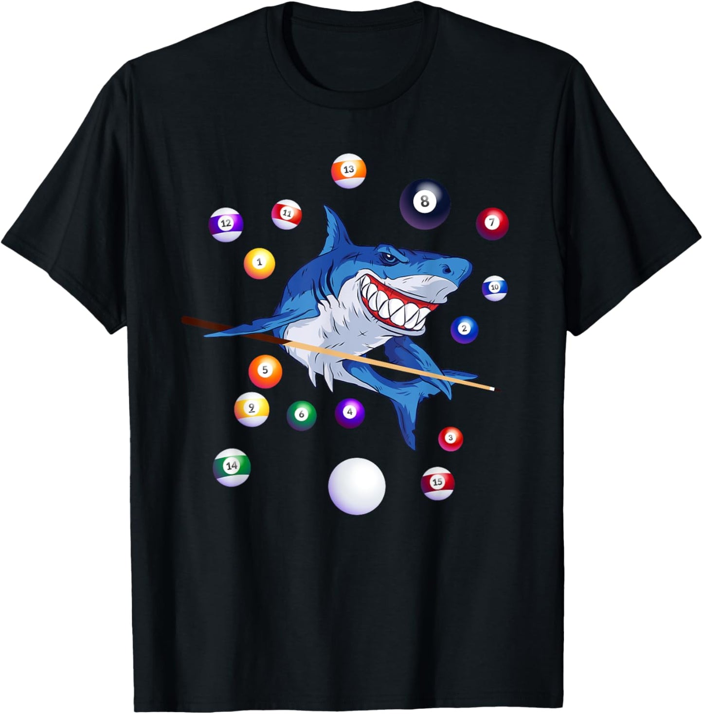 Billiards Shark Billiard Player Pool Table Snooker Pyramid T-Shirt - T-Shirt | Black