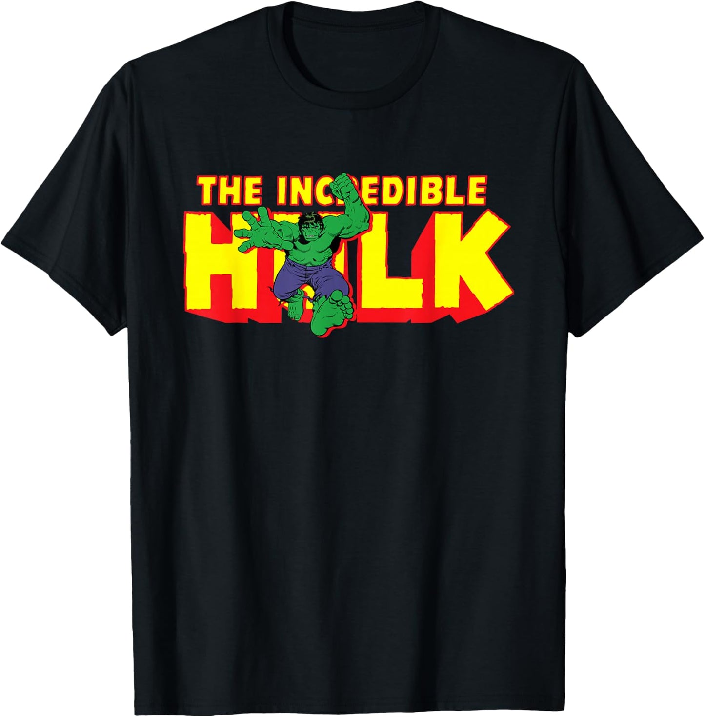 Marvel The Incredible Hulk Retro Comic Logo T-Shirt - T-Shirt | Black