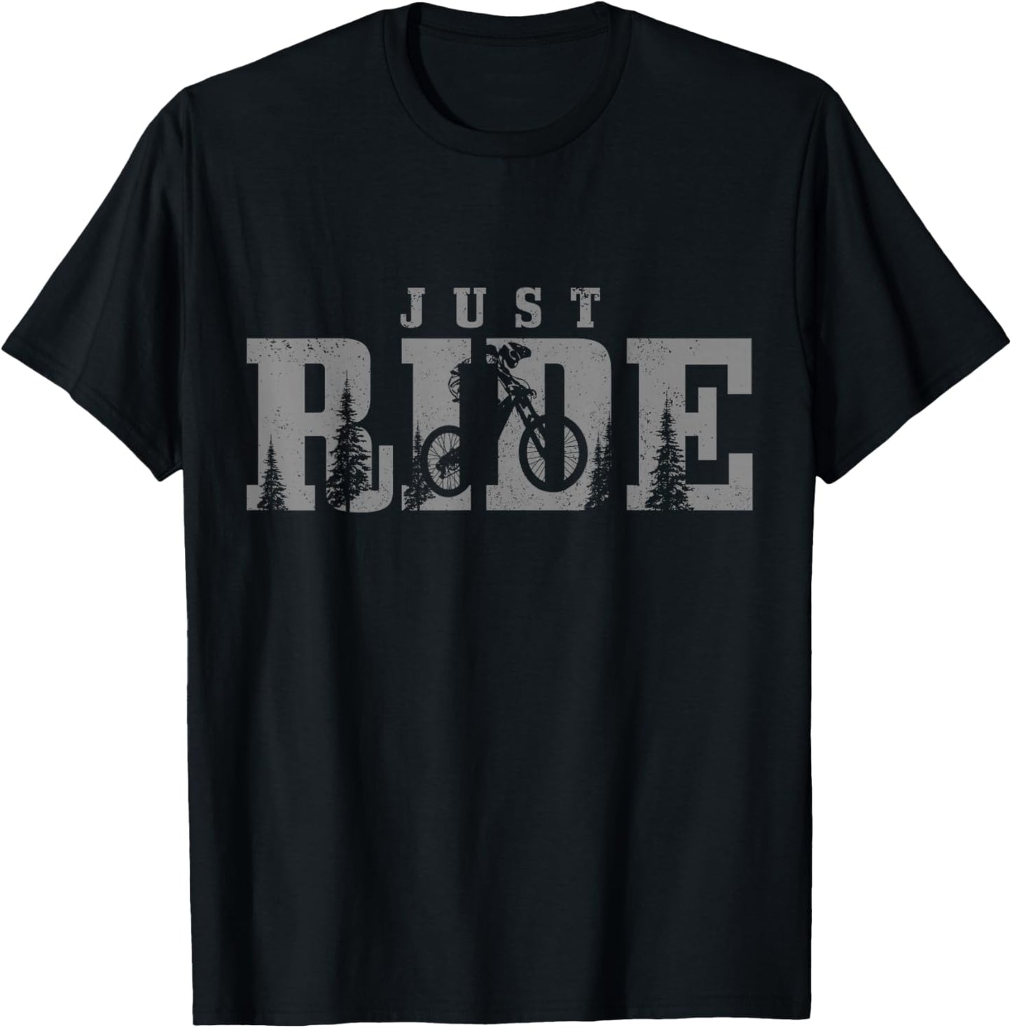 Mountain Bike Just Ride Downhill MTB Trail Mountain Biker T-Shirt - T-Shirt | Black