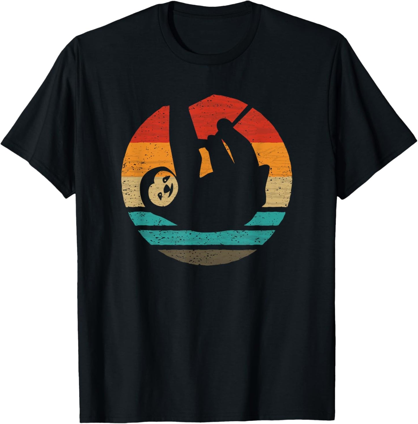 Sloth Retro Style Vintage T-Shirt - T-Shirt | Black