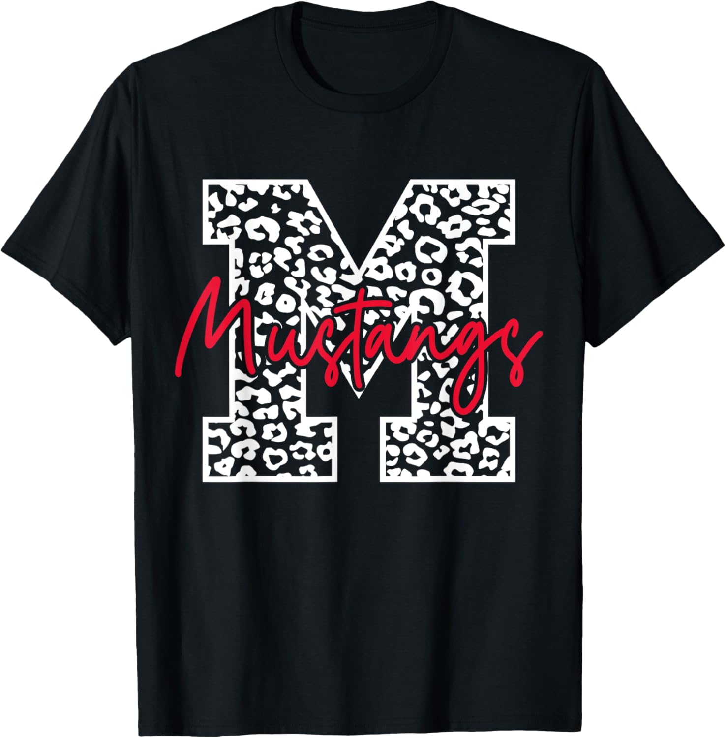 Mustangs School Sports Fan Team Spirit T-Shirt - T-Shirt | Black