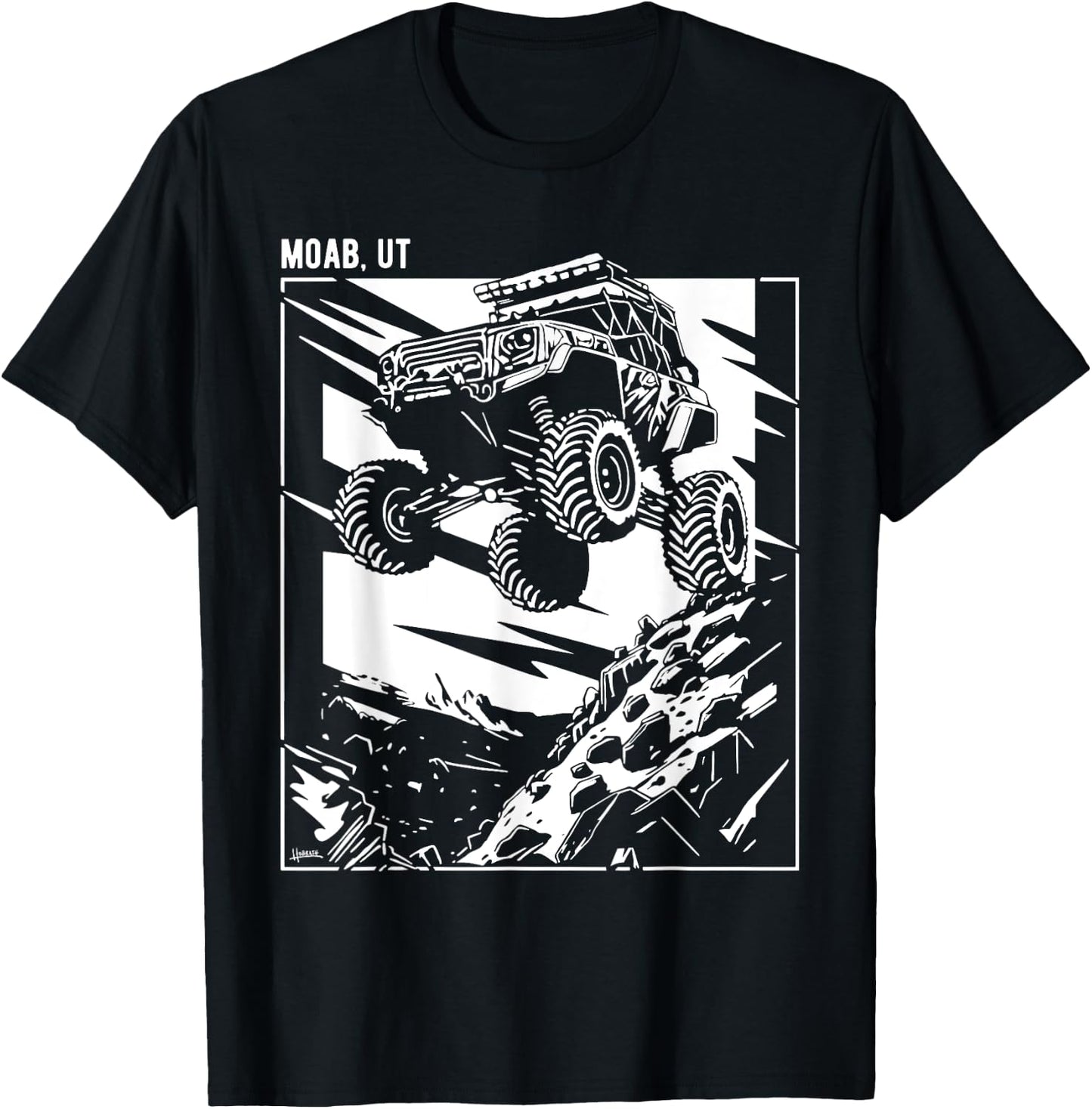 Moab Utah Offroad 4x4 Quad Side-by-Side SxS ATV Design T-Shirt - T-Shirt | Black