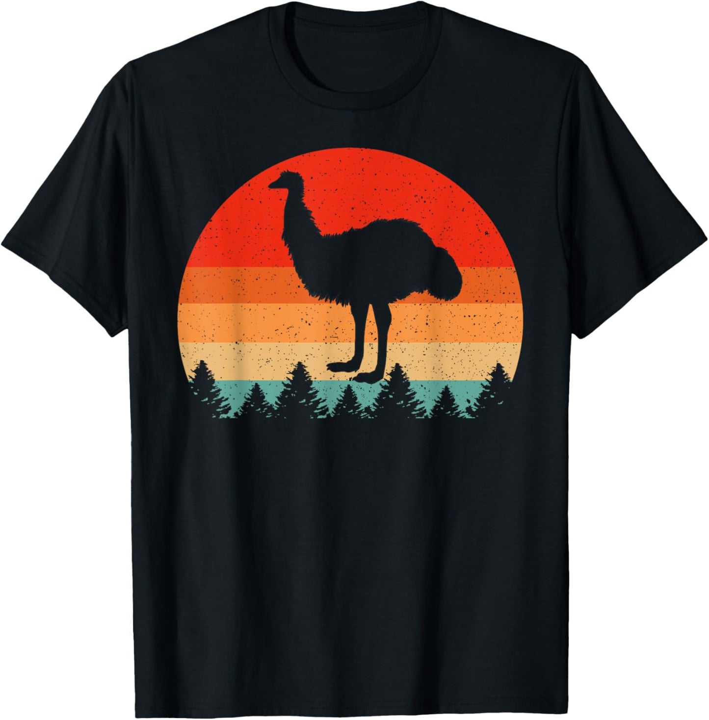 Vintage Retro Emu Birds Lover Emu T-Shirt - T-Shirt | Black