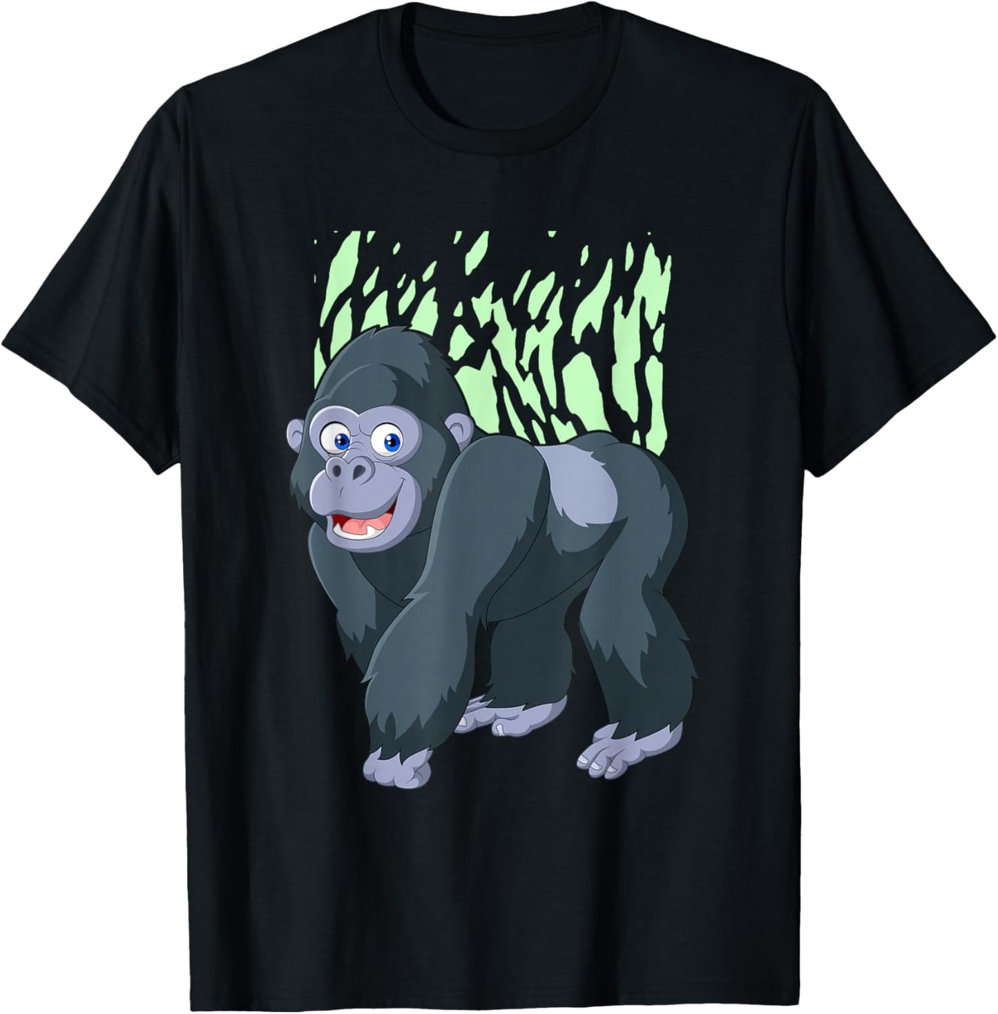 Jungle Gorilla I Gorilla Lover I Children Gorilla Kids Cartoon Gorilla I Monkey Kids Gorilla T-Shirt - T-Shirt | Black