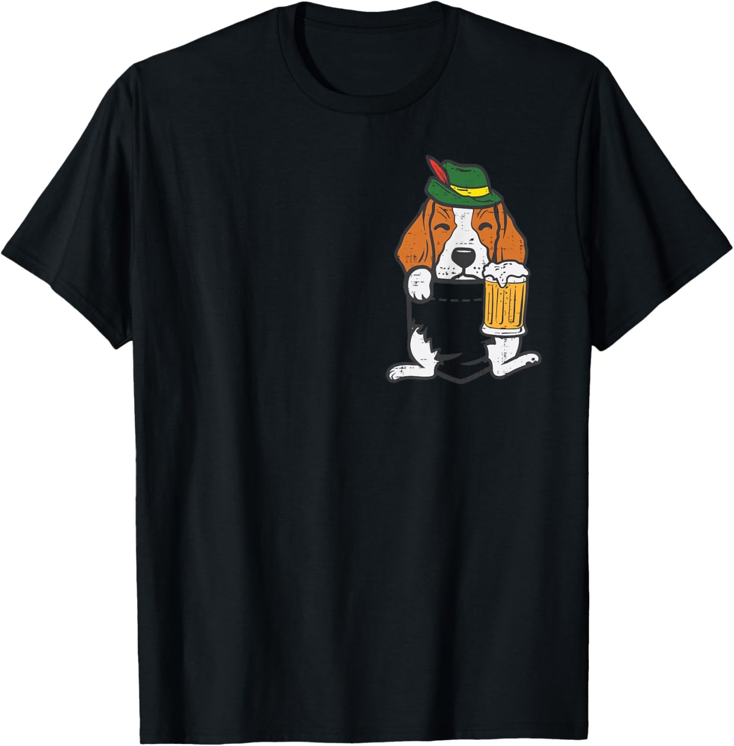 Pocket German Beagle Feet Oktoberfest Bavarian Dog Men Women T-Shirt - T-Shirt | Black