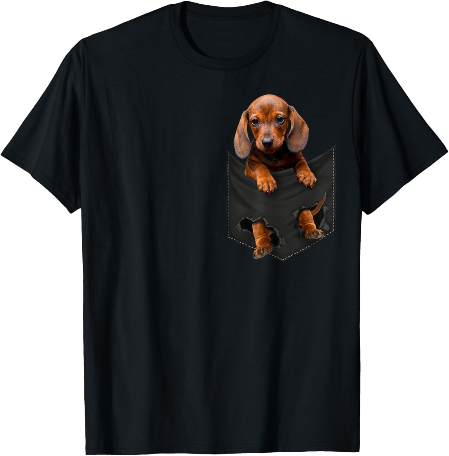 Funny Dachshund in Your Pocket for Wiener Doxie Lovers T-Shirt - T-Shirt | Black