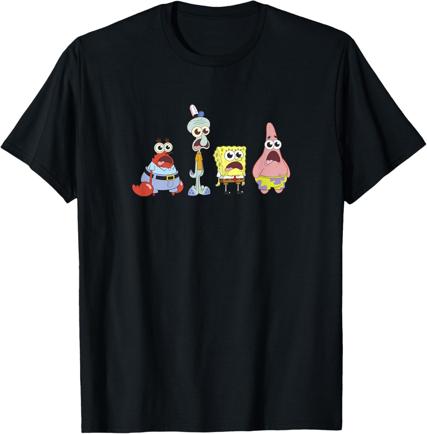 Spongebob Squarepants Spongebob Cast Group Stare T-Shirt - T-Shirt | Black