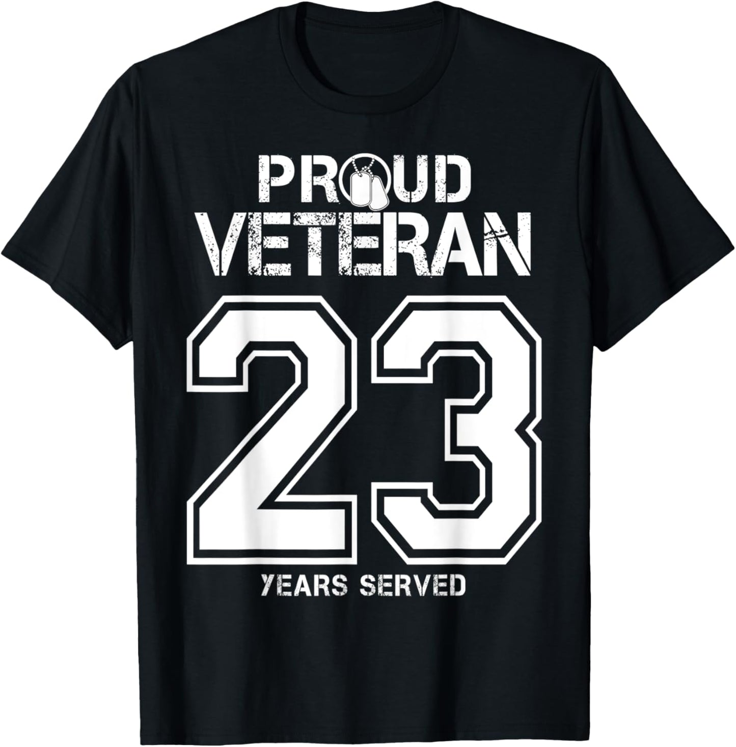 23 Years Served Army or Army National Guard Military Veteran T-Shirt - T-Shirt | Black
