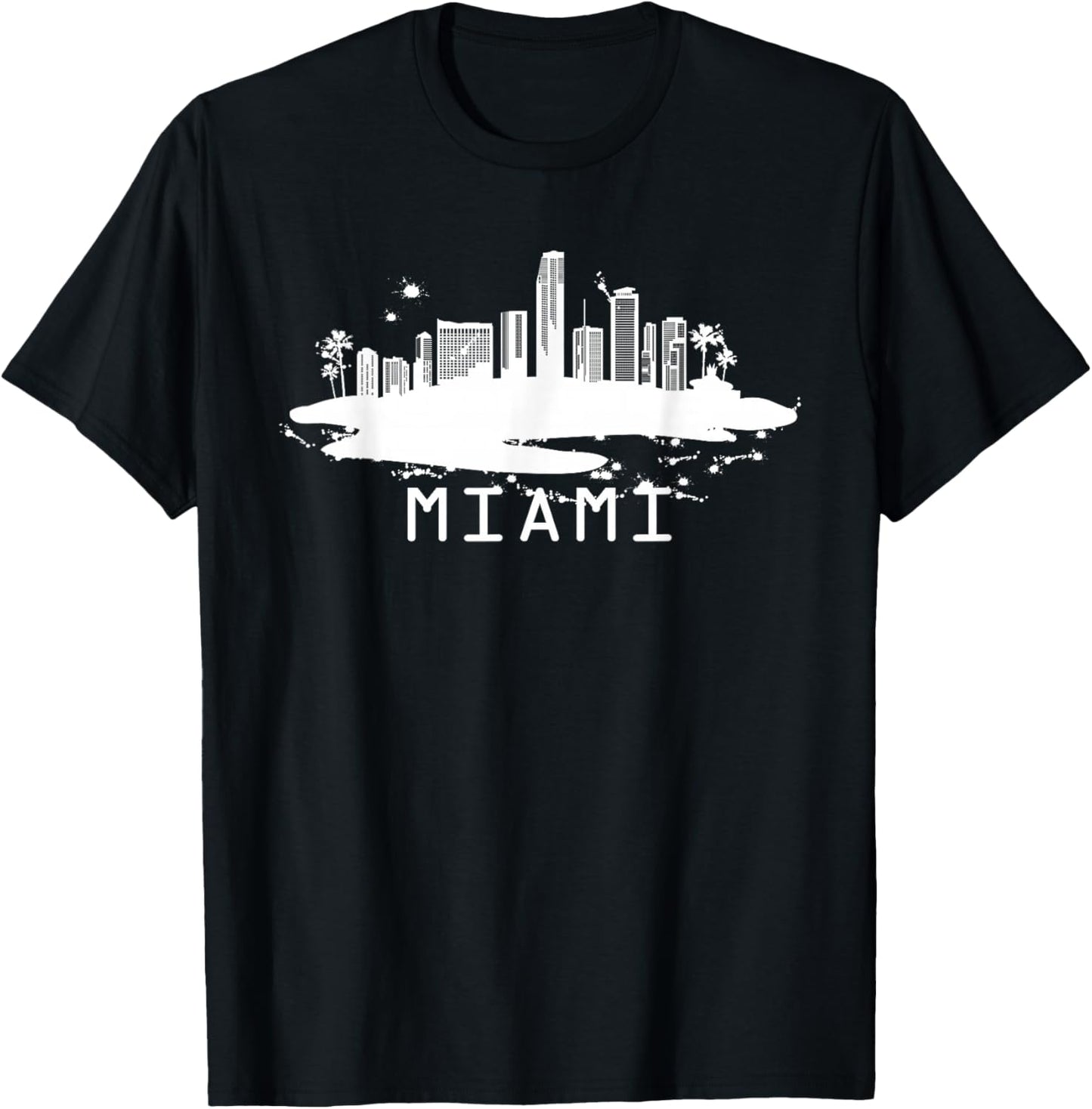 Miami Cityscape - Miami Florida Skyline - Miami T-Shirt - T-Shirt | Black