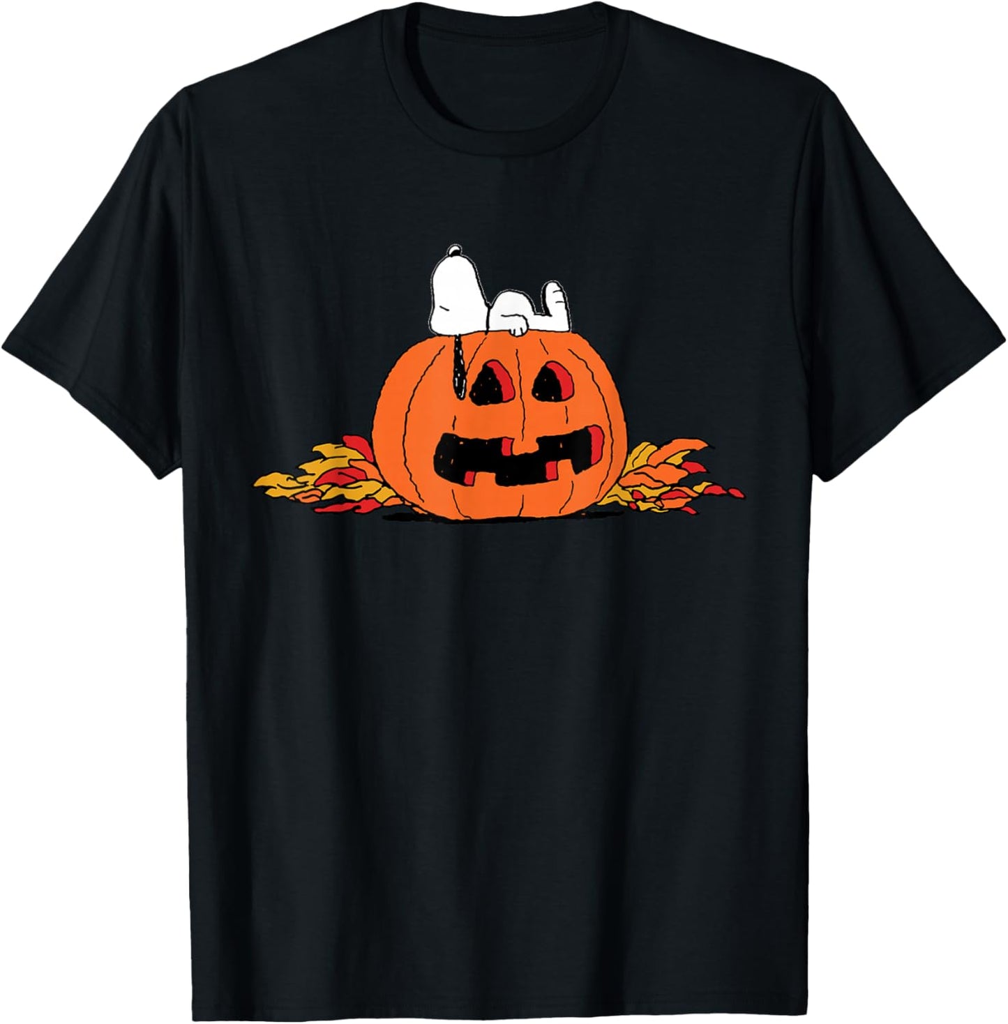 Peanuts Snoopy Lantern Halloween T-Shirt - T-Shirt | Black