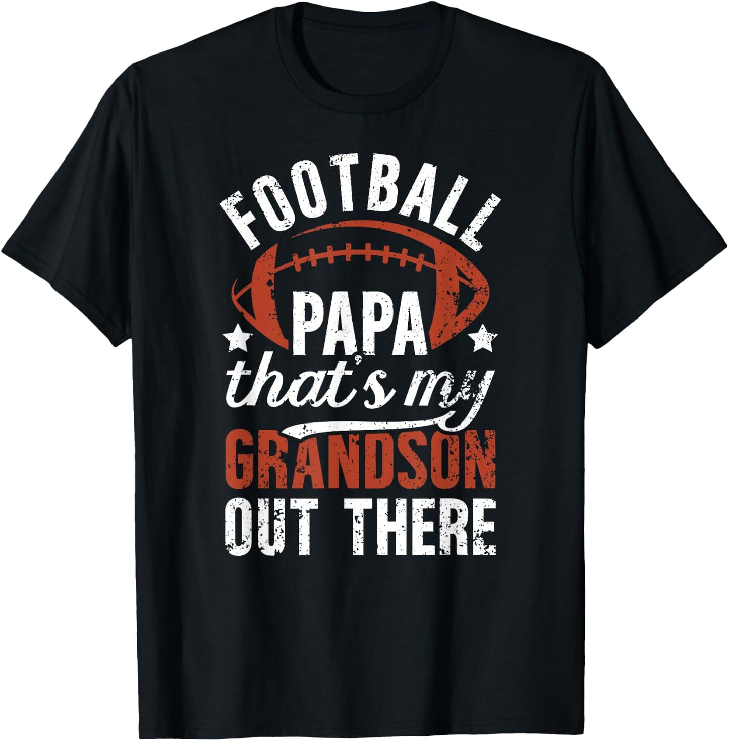 Proud Football Papa Of A Football Player Papa T-Shirt - T-Shirt | Black