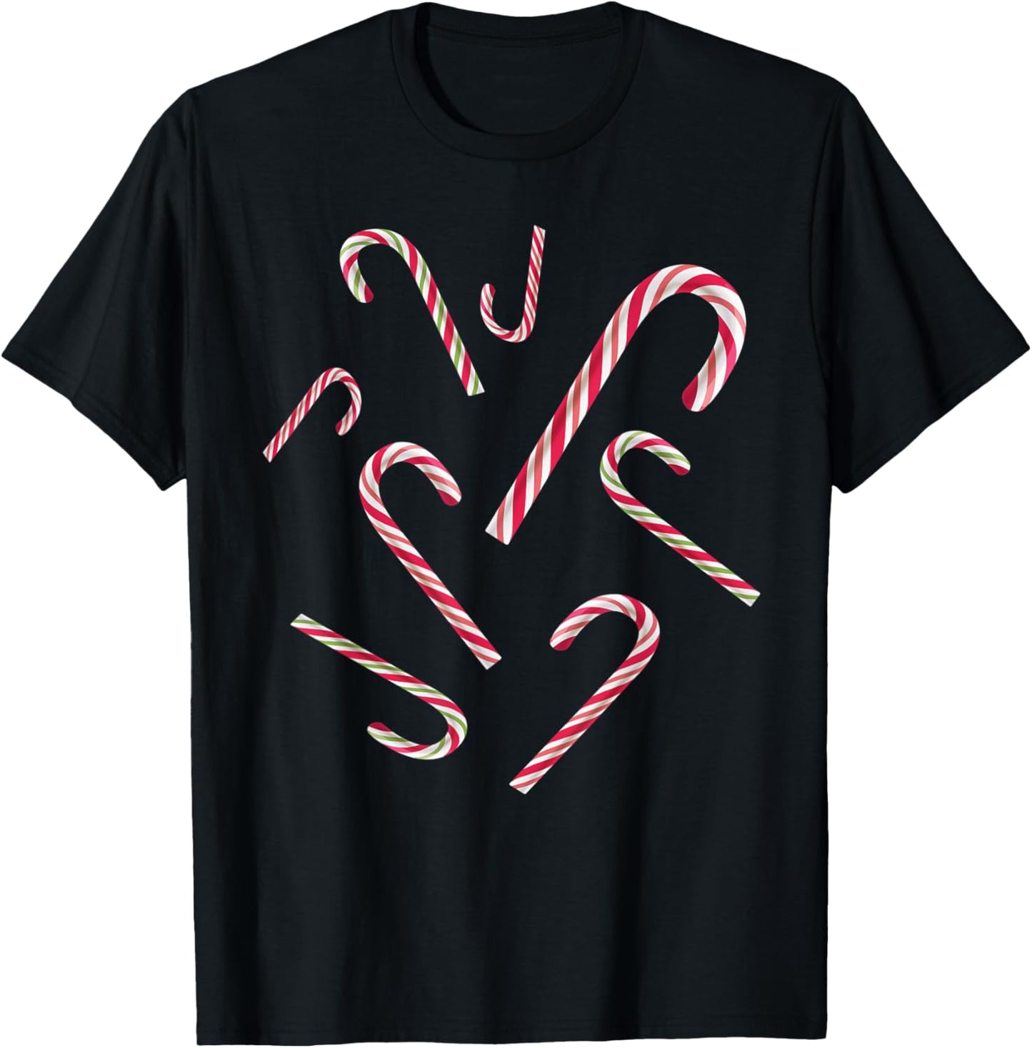 Candy canes Shirt Kids Men Candy Cane Christmas T-Shirt - T-Shirt | Black