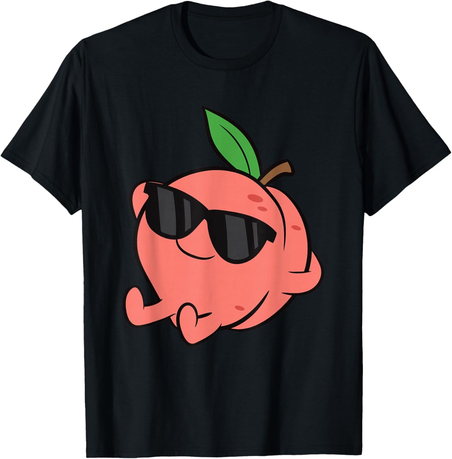 Cute Peach Fruit Relaxing Lazy Peach T-Shirt - T-Shirt | Black