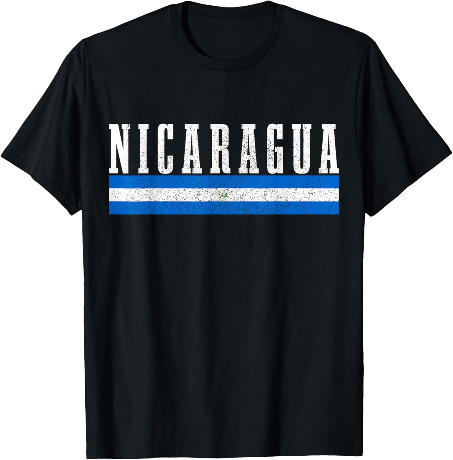 Nicaragua Flag Vintage Souvenir T-Shirt - T-Shirt | Black