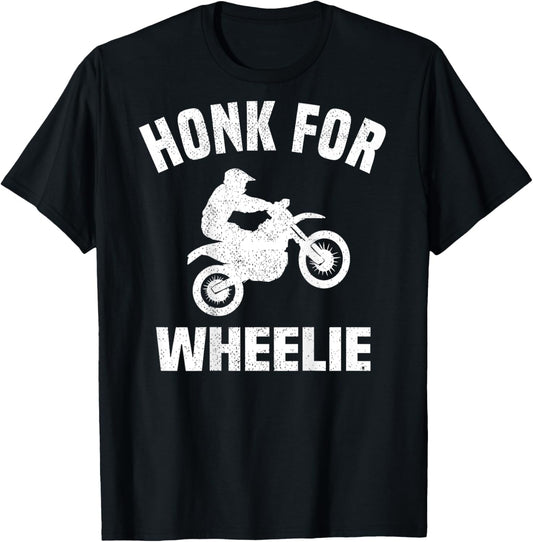 Honk For Wheelie, On Back T-Shirt - T-Shirt | Black