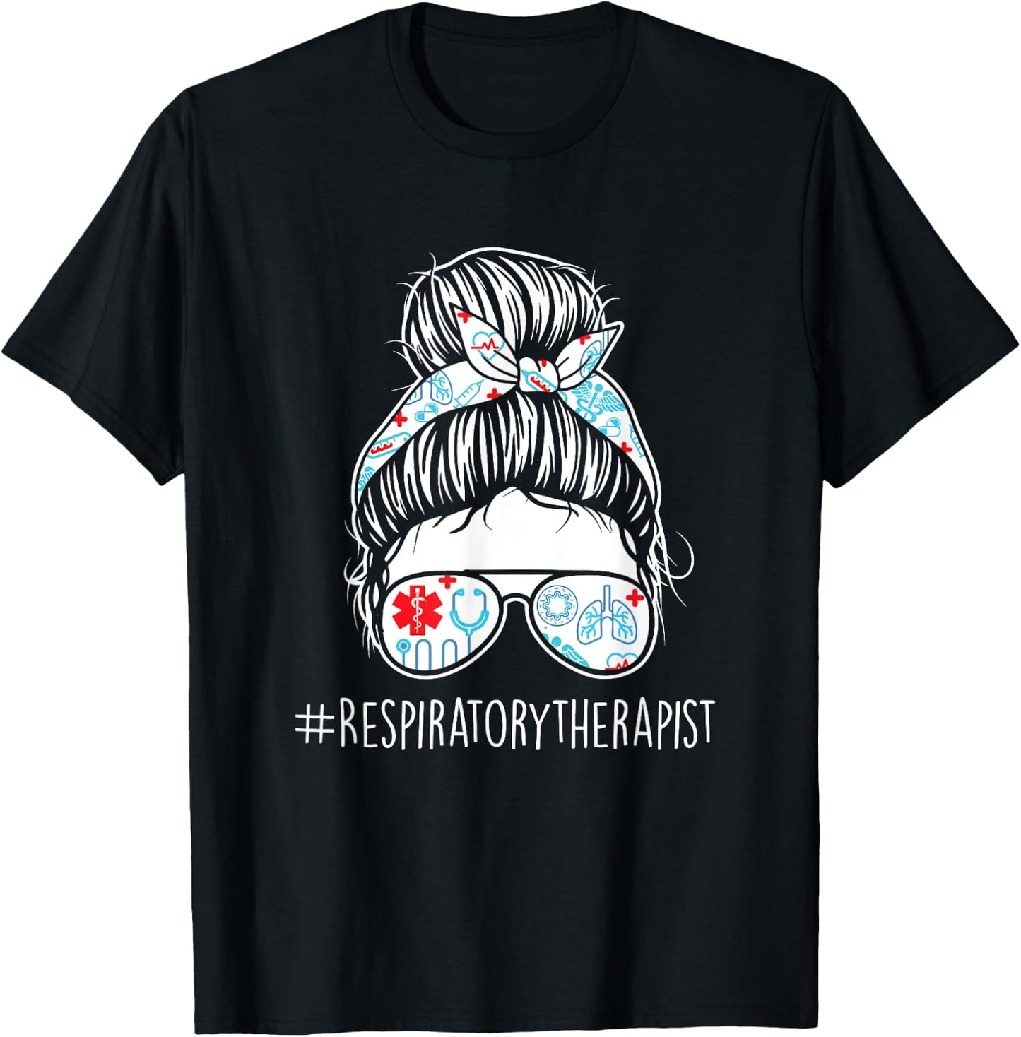 Respiratory Therapist - Woman Medical Worker Lung Therapy T-Shirt - T-Shirt | Black