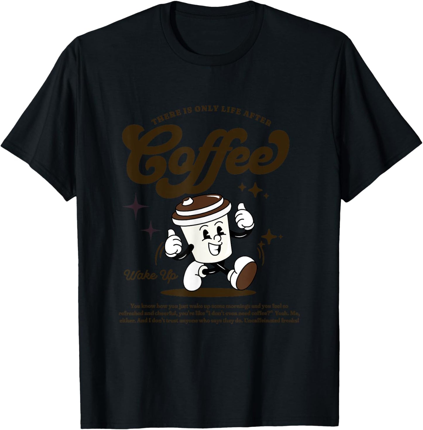 Retro Life after Coffee T-Shirt - T-Shirt | Black