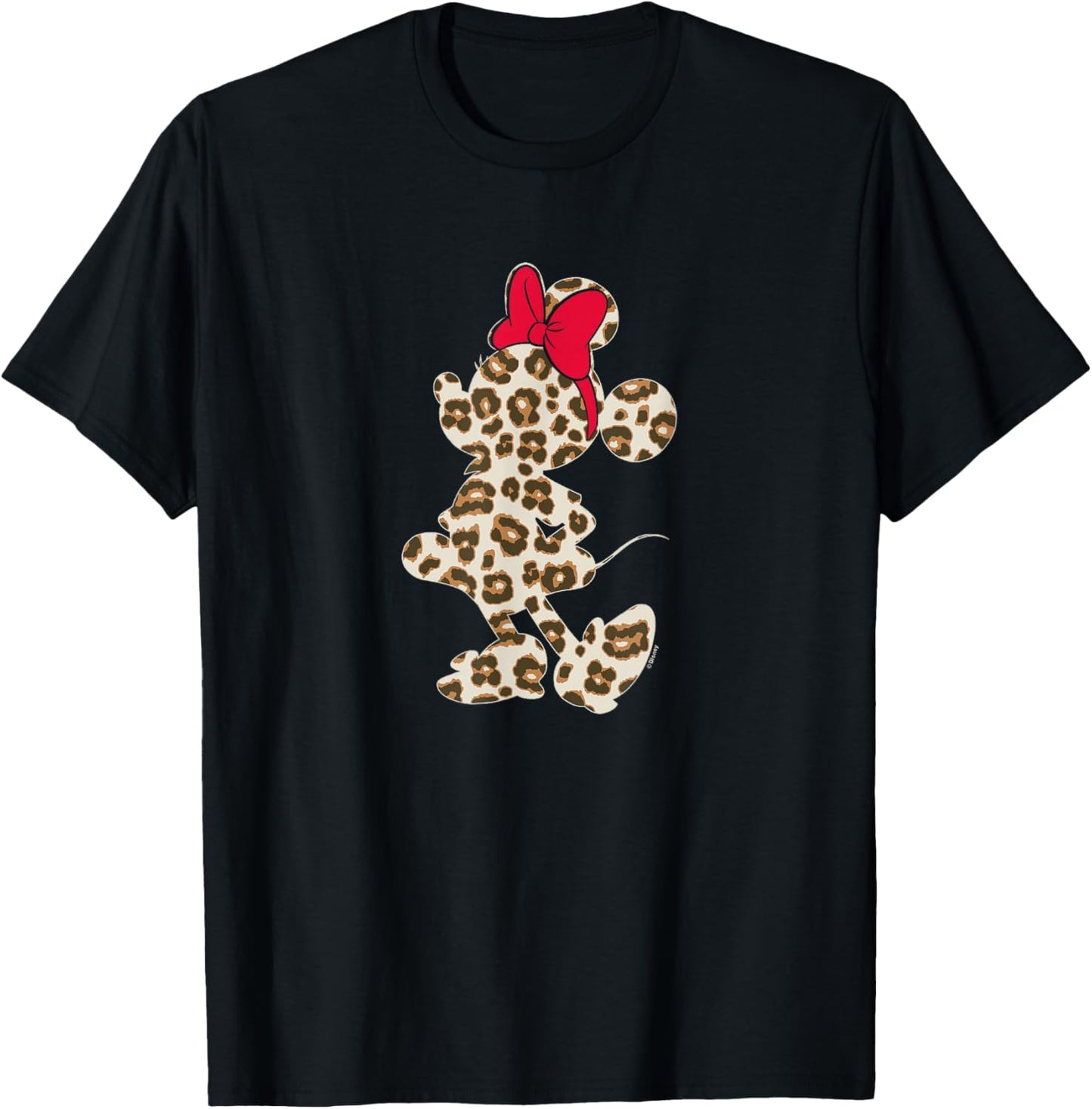 Minnie Mouse - Leopard Silhouette Fill T-Shirt - T-Shirt | Black