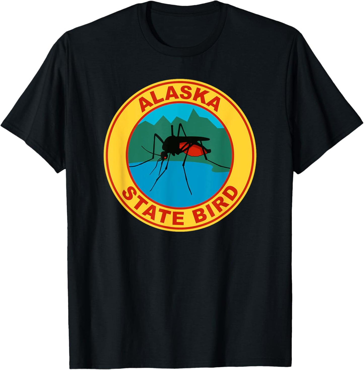 Funny Alaska State Bird Mosquito T-Shirt - T-Shirt | Black