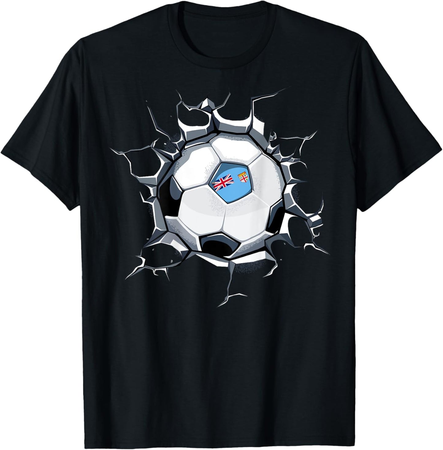 Fiji Soccer Fans Jersey Pride Proud Fijian Football Lovers T-Shirt - T-Shirt | Black