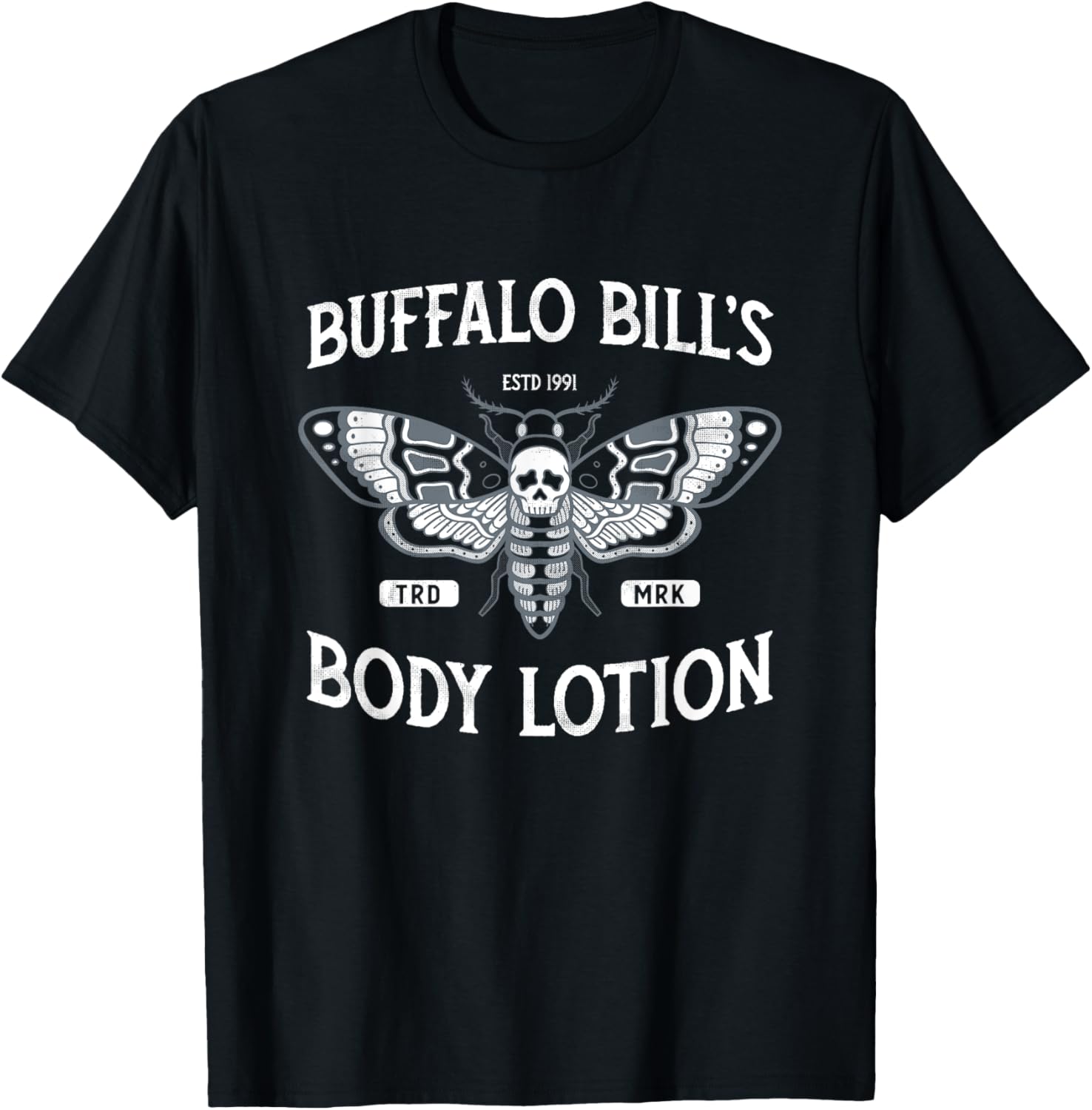 Goth Lotion - Deaths Head Moth - Vintage Distressed Horror T-Shirt - T-Shirt | Black
