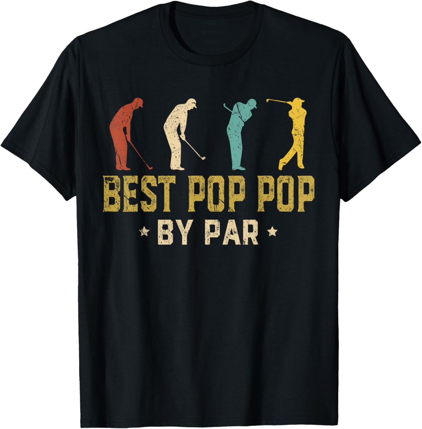 Best Pop Pop By Par Fathers Day Golf Golfing T-Shirt - T-Shirt | Black