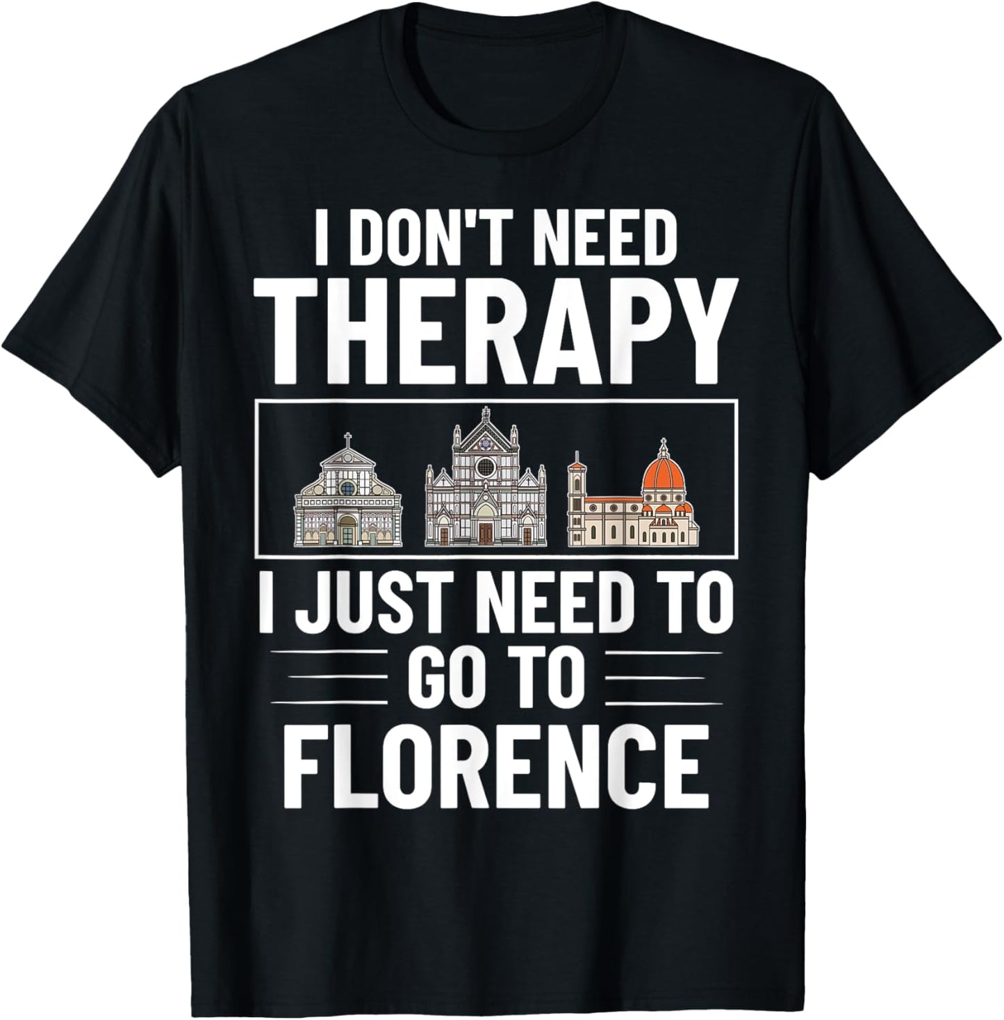Florence Italy City Skyline Map Travel T-Shirt - T-Shirt | Black