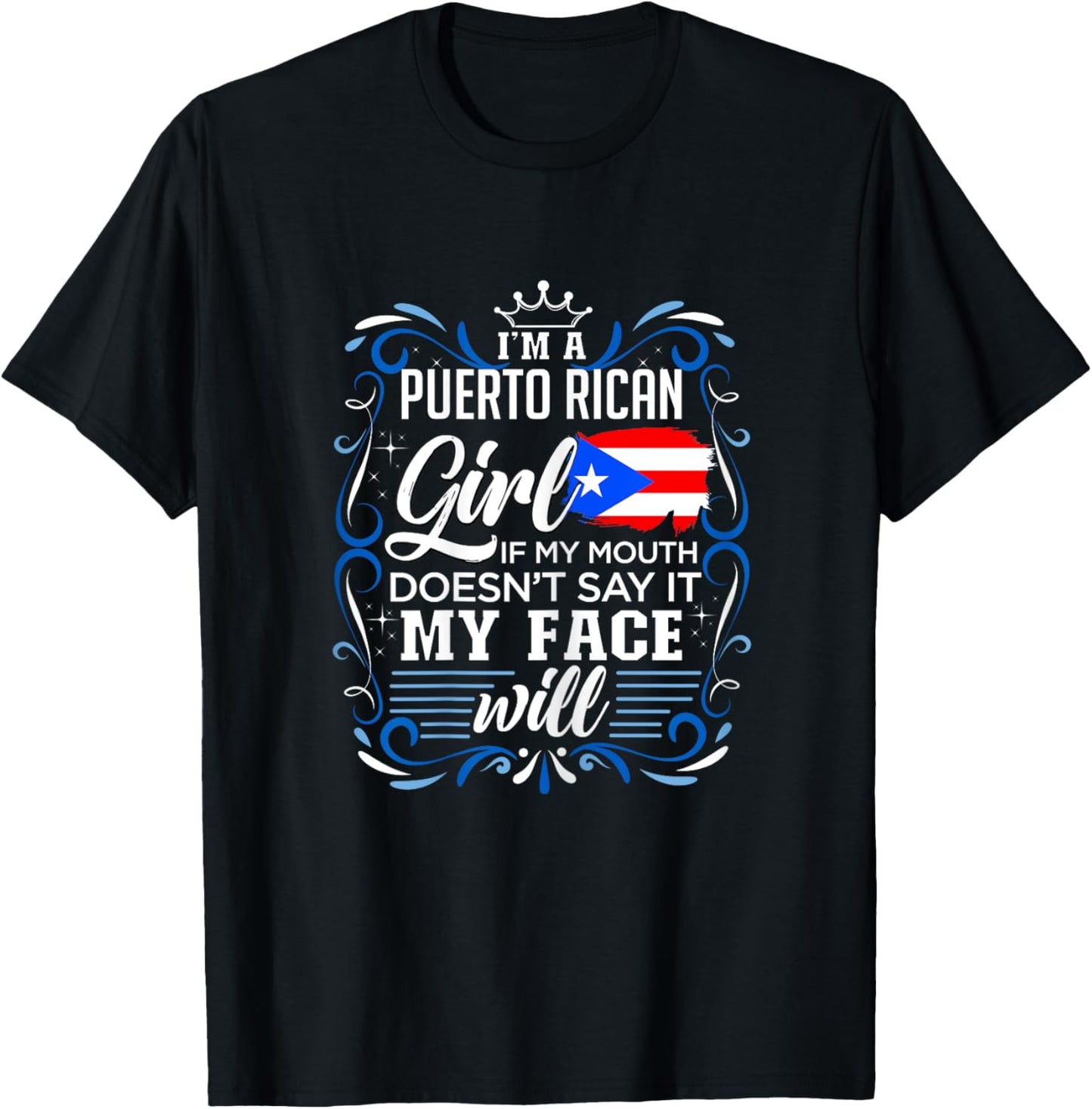 I'm A Puerto Rican Girl boricua Design T-Shirt - T-Shirt | Black
