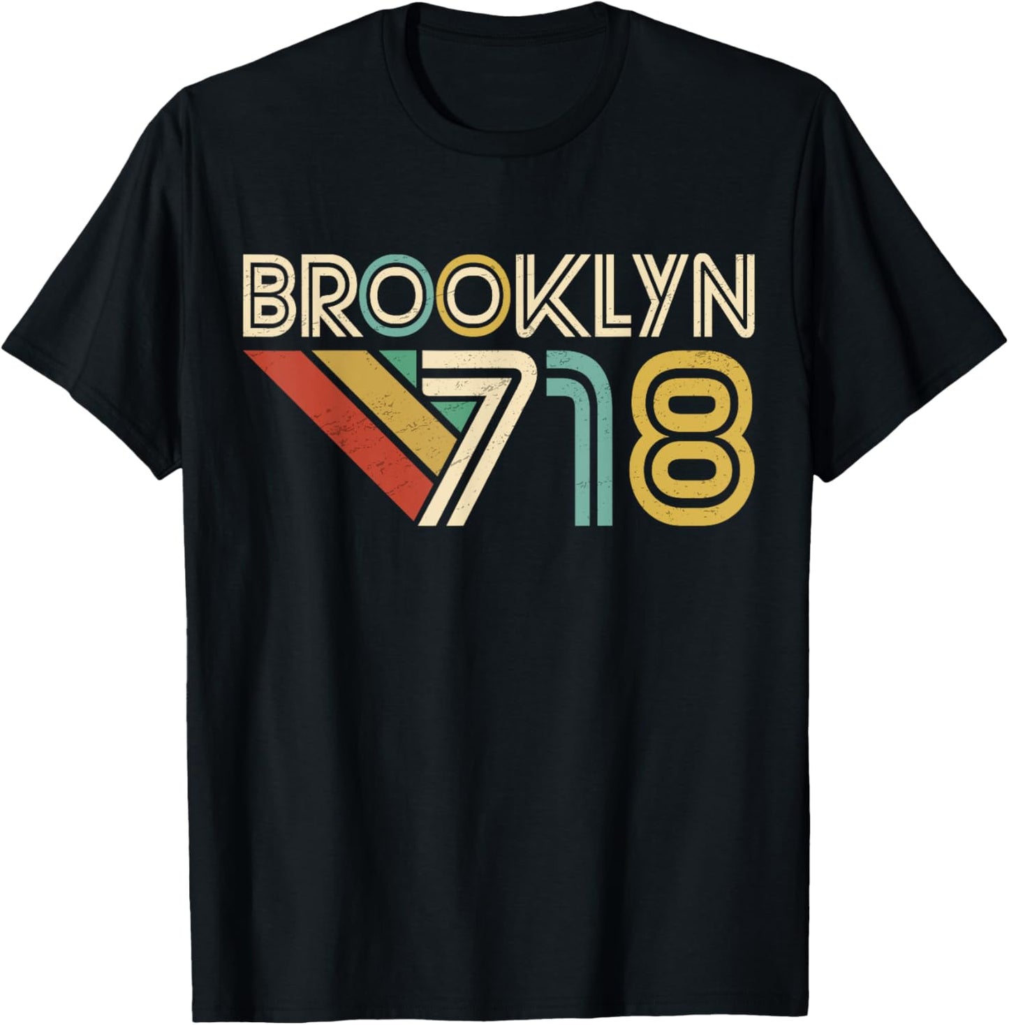 Brooklyn 718 New York City State Vintage Brooklyn Area Code T-Shirt - T-Shirt | Black
